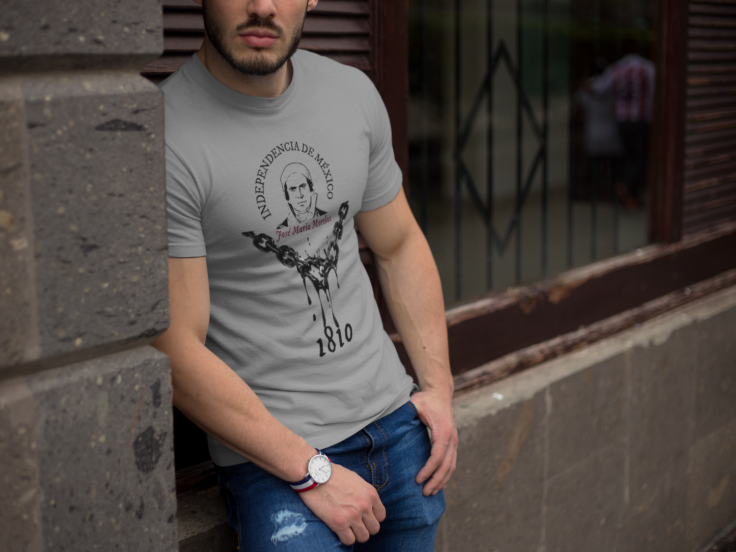 Playera Morelos gris, hombre