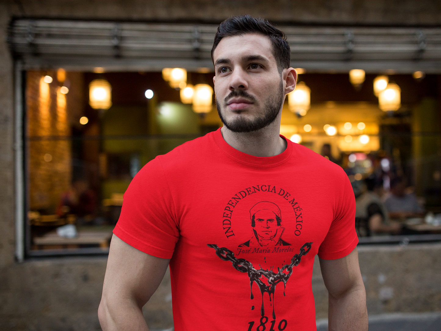 Playera Morelos roja, hombre