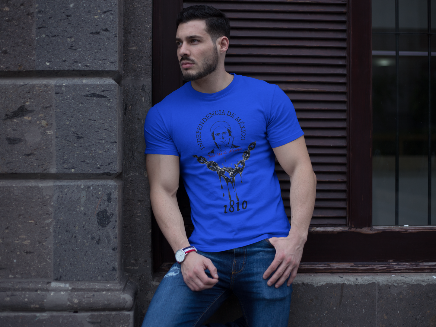 Playera Morelos azul, hombre