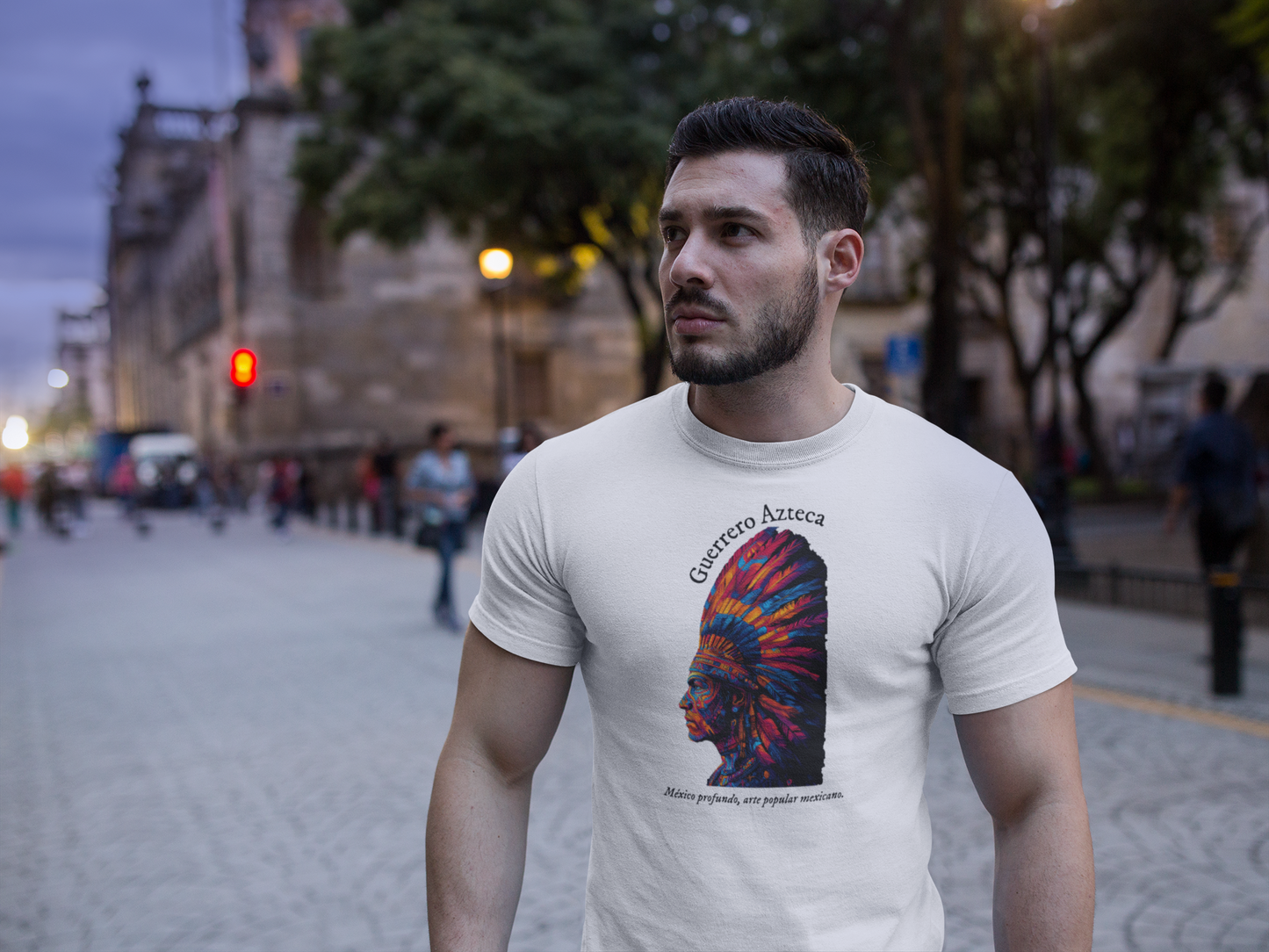 Guerrero Azteca - Playera de algodón unisex, corte recto