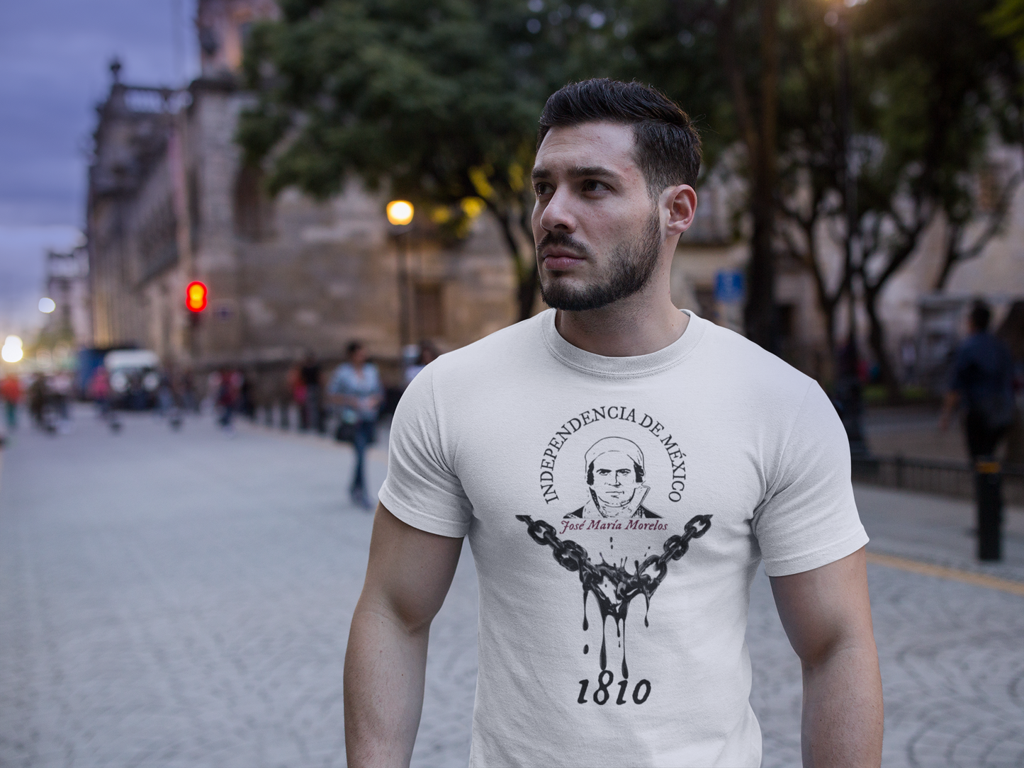 Playera Morelos blanca, hombre