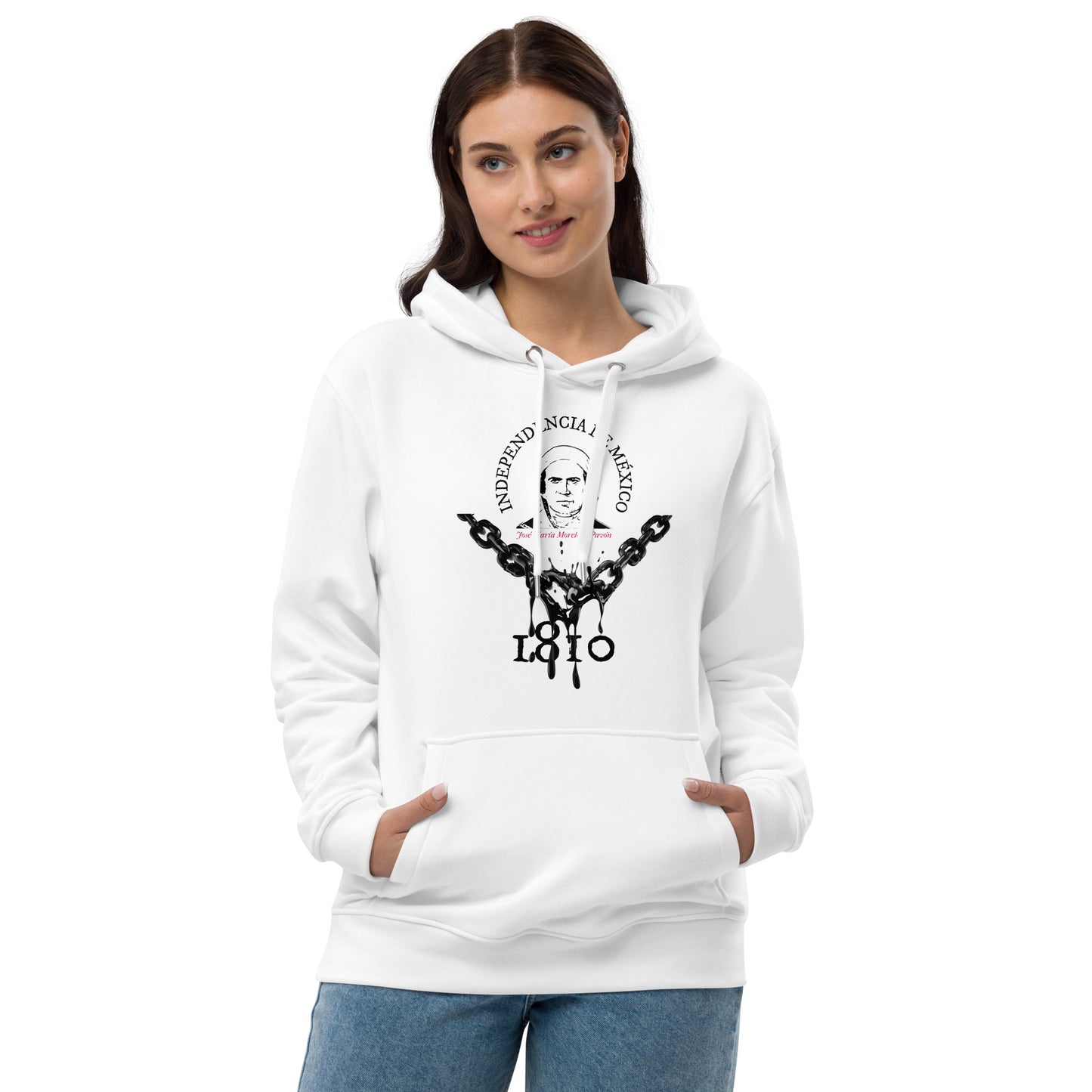 Morelos eco hoodie in woman, front view