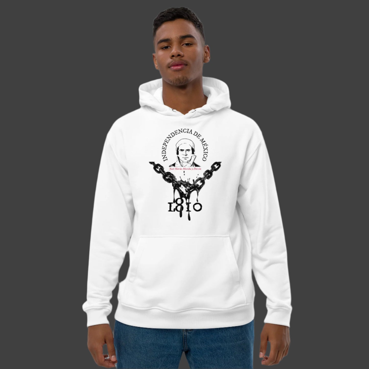 Morelos eco hoodie in man, front view 2