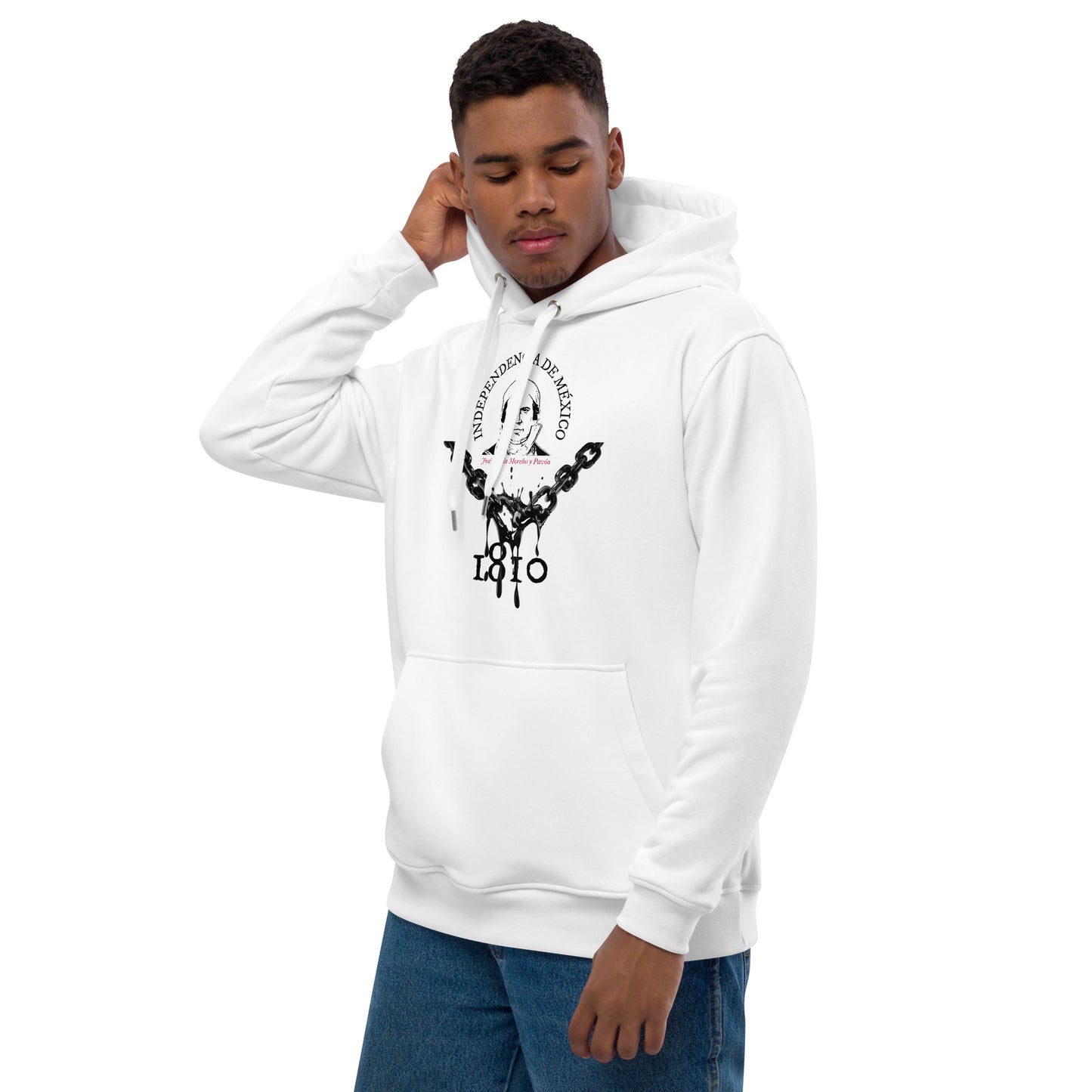 Morelos eco hoodie in man, left view