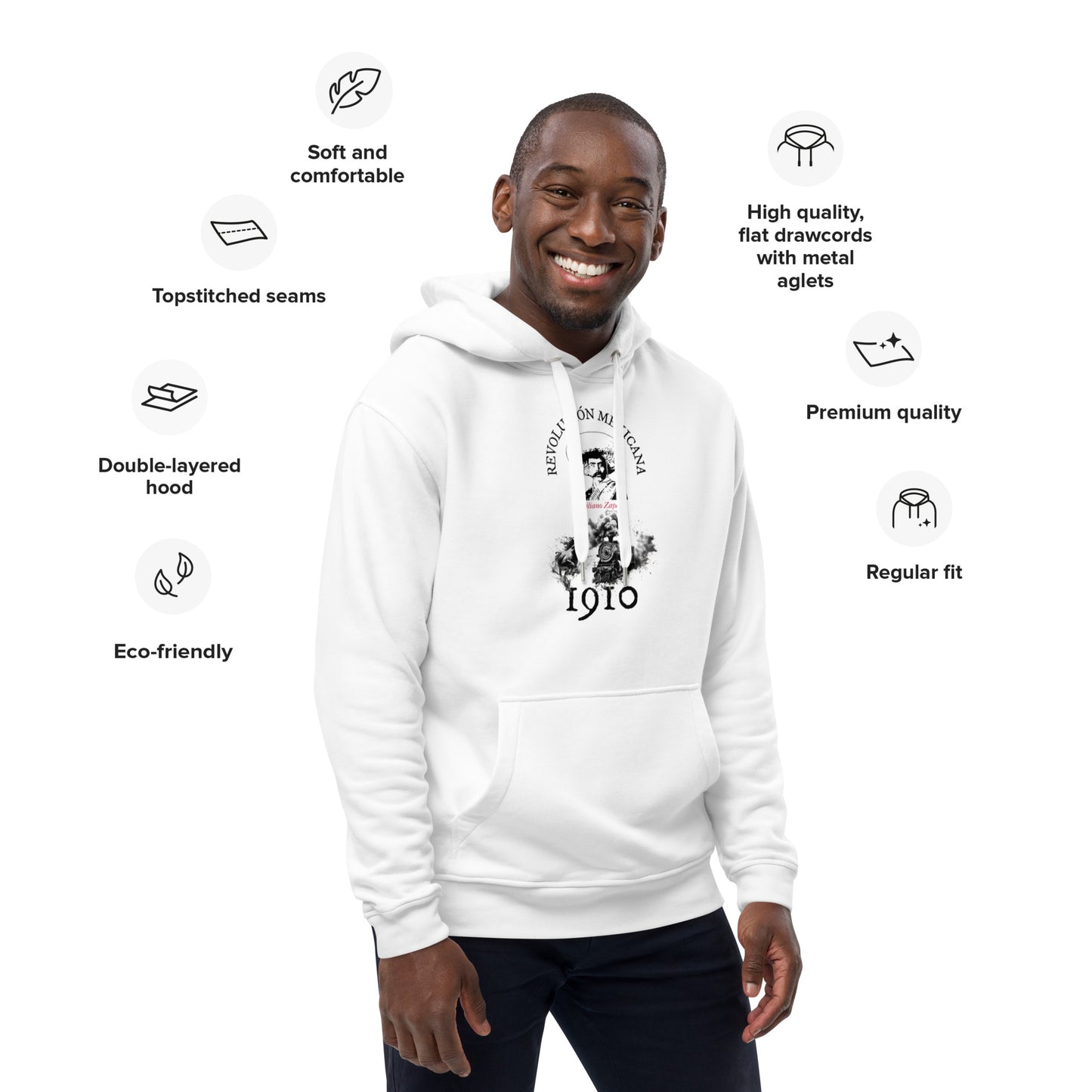Mexican Revolution (Emiliano Zapata) eco hoodie (front 2)
