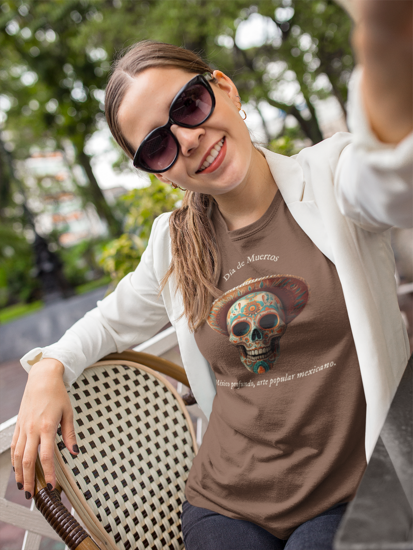 Día de Muertos (3) - Playera de algodón unisex, colores obscuros