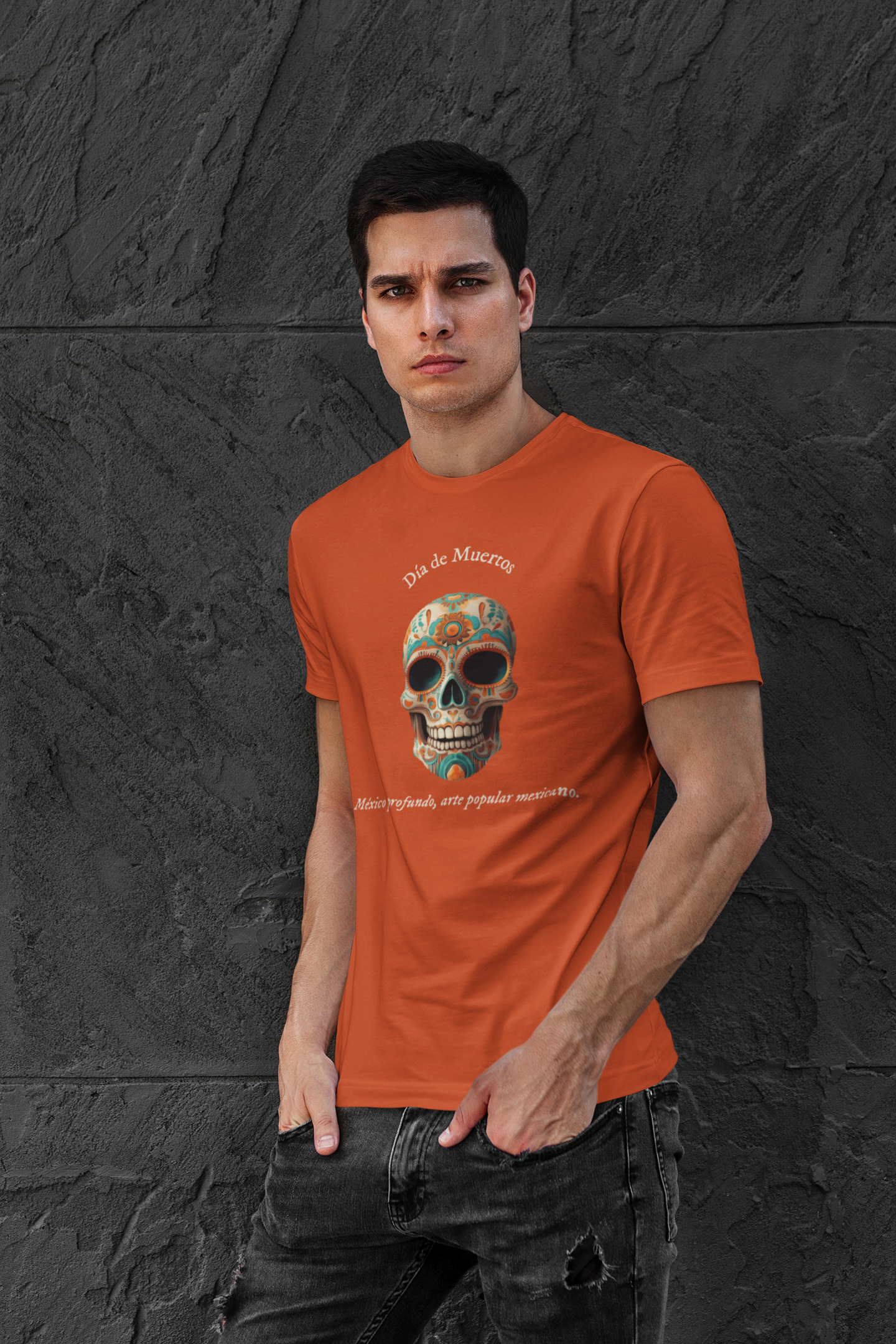 Día de Muertos (2) - Playera de algodón unisex, colores obscuros