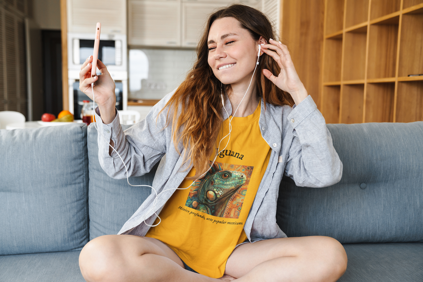 Iguana - Playera de algodón unisex, colores obscuros
