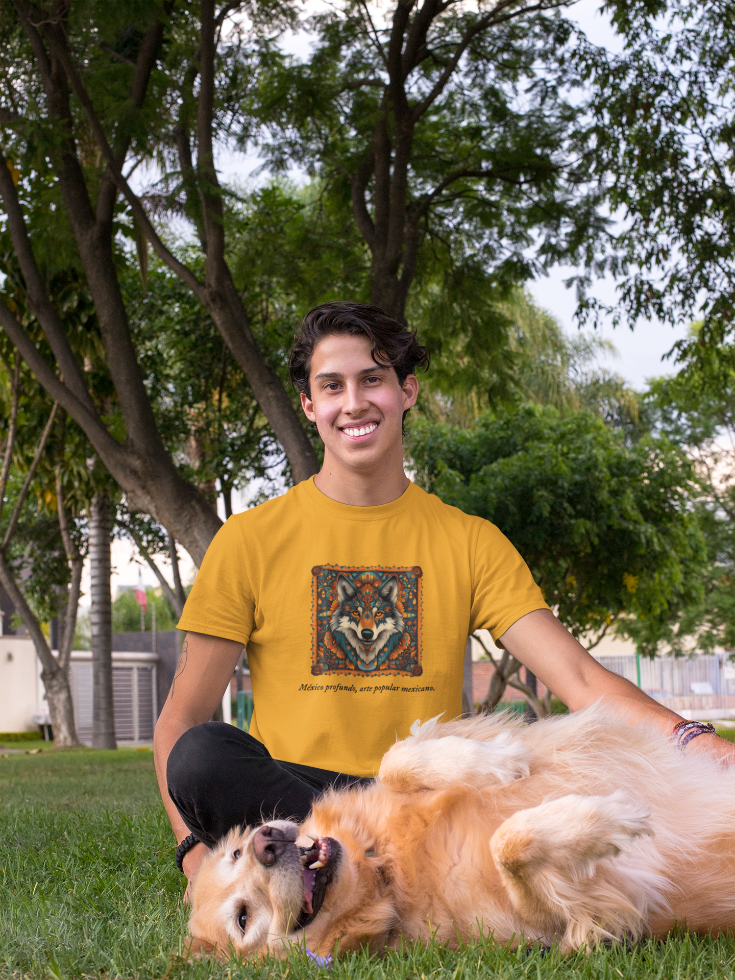Lobo - Playera de algodón unisex, colores obscuros