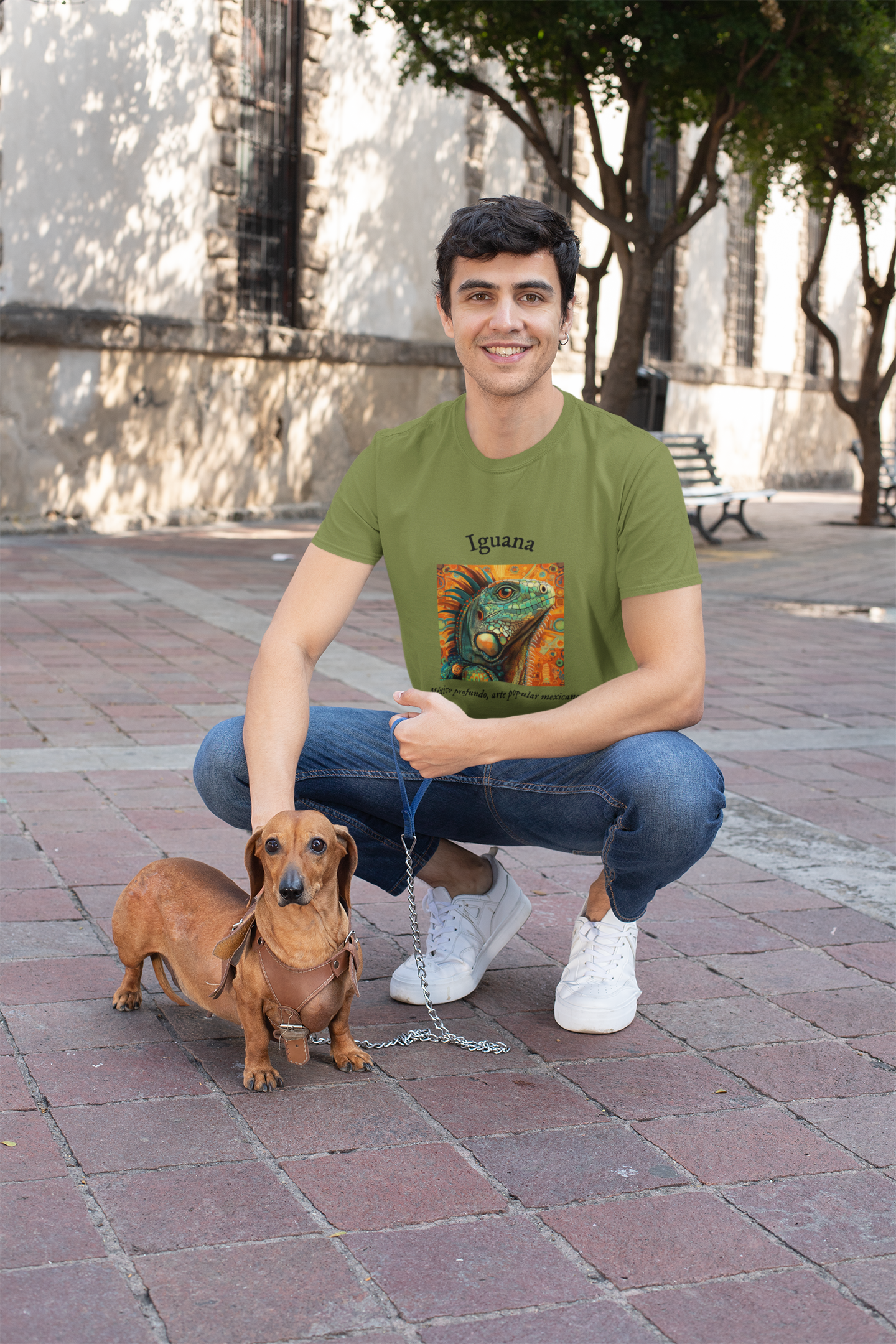Iguana - Playera de algodón unisex, colores obscuros