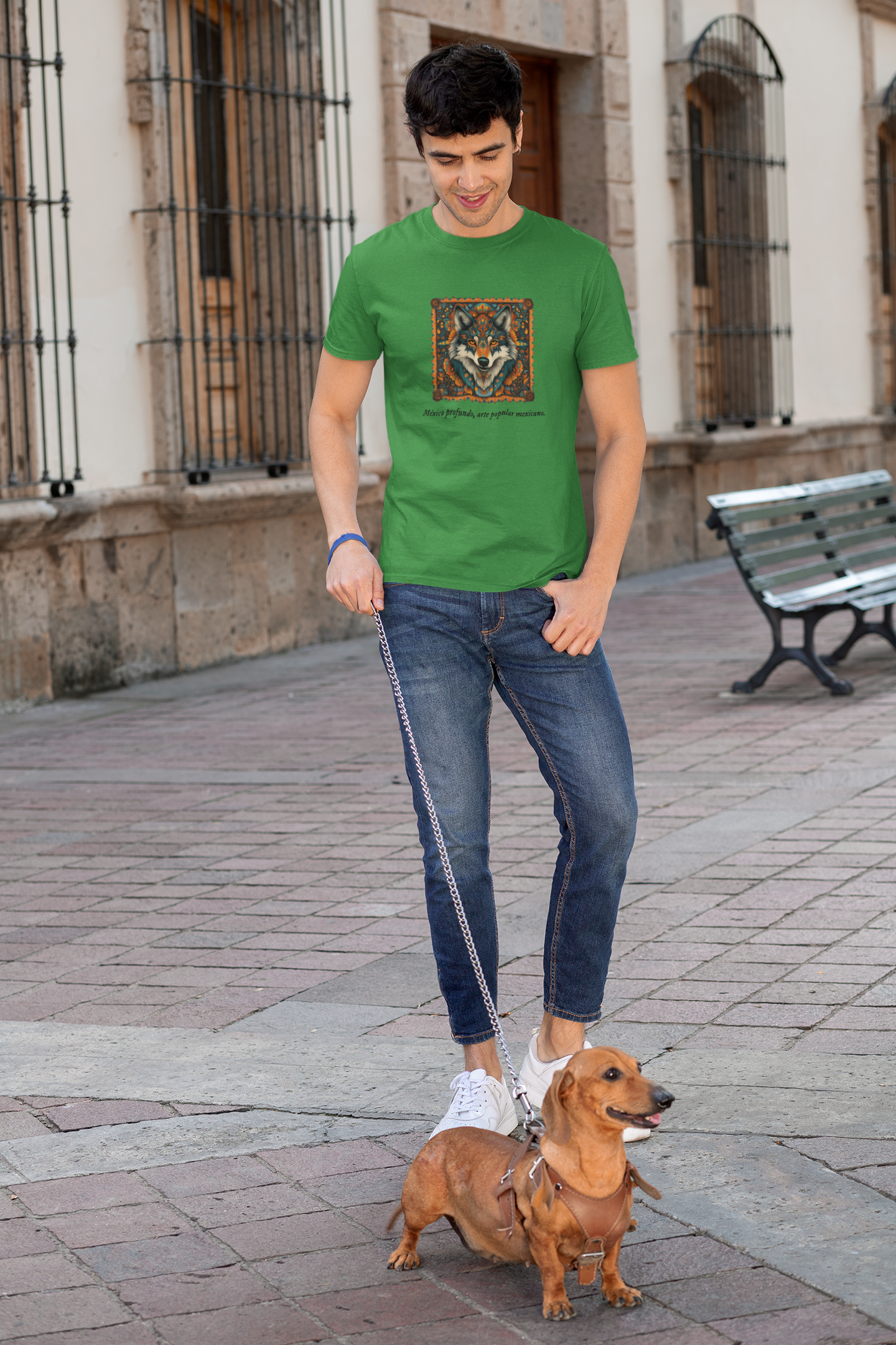 Lobo - Playera de algodón unisex, colores obscuros