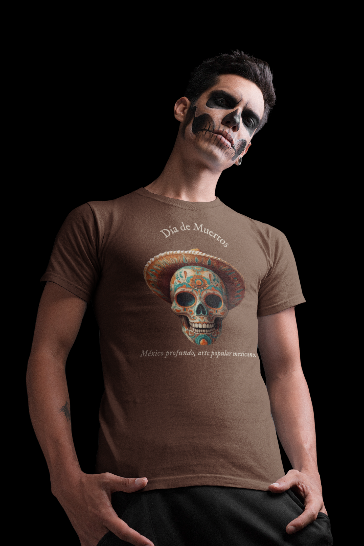 Día de Muertos (3) - Playera de algodón unisex, colores obscuros