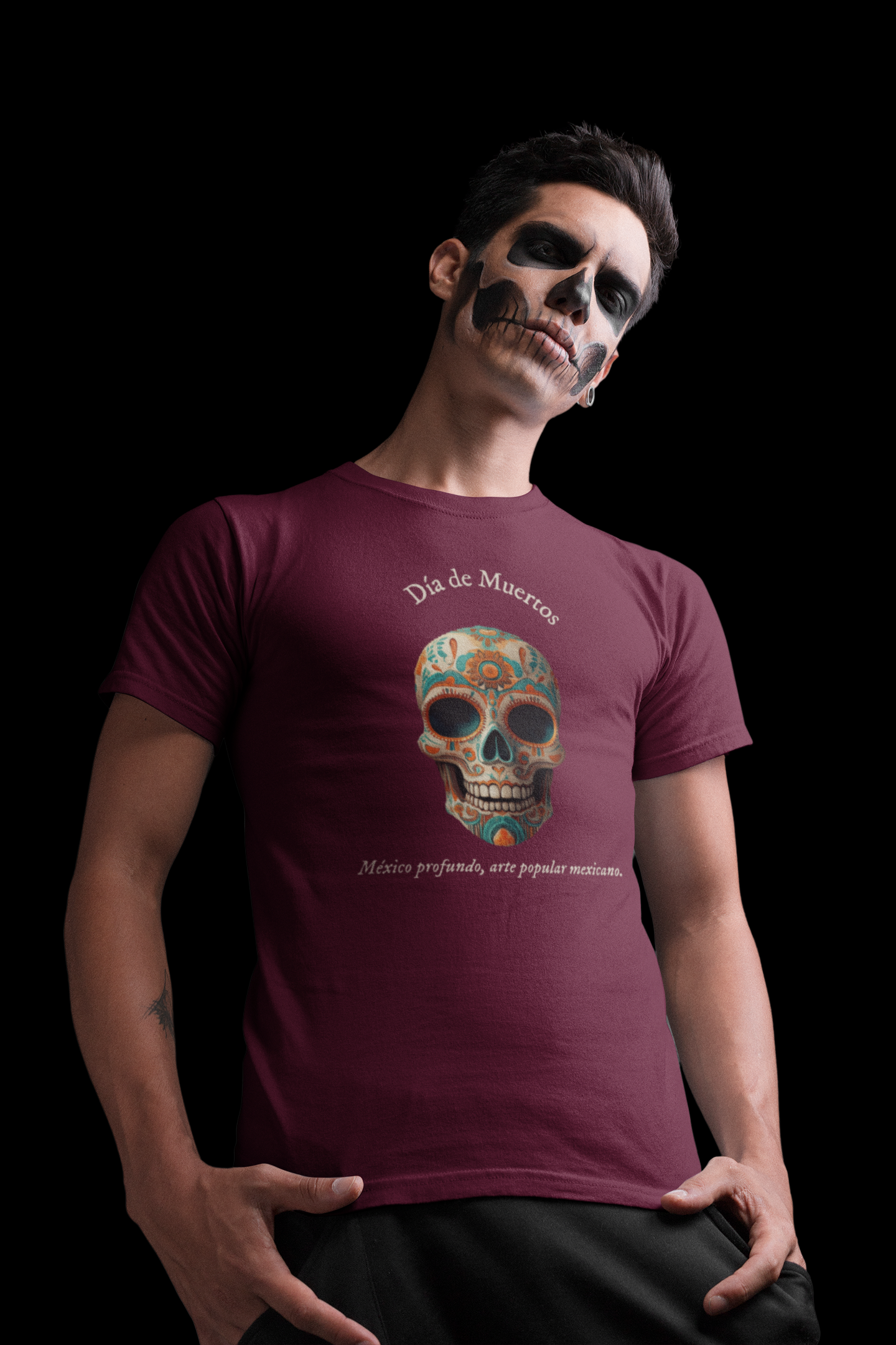Día de Muertos (2) - Playera de algodón unisex, colores obscuros