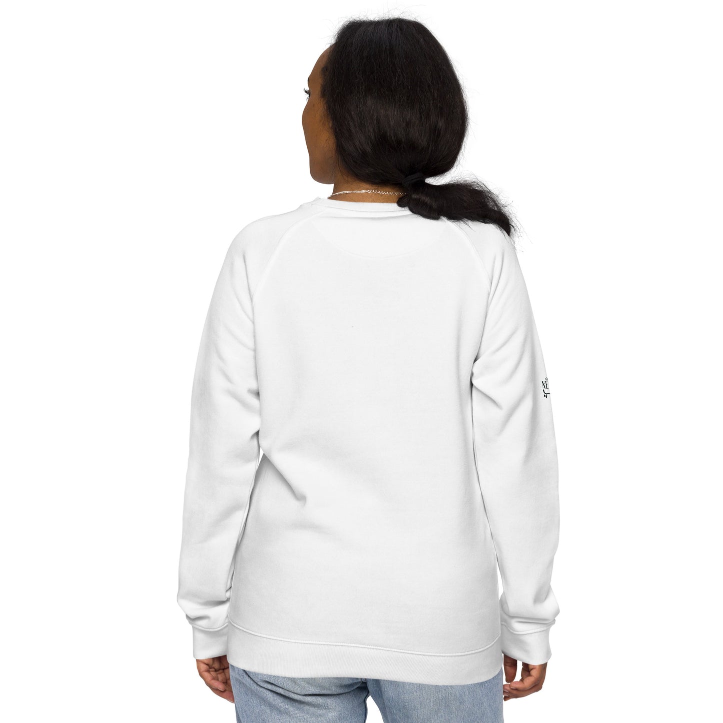 Lazaro Cardenas organic raglan sweatshirt back side woman