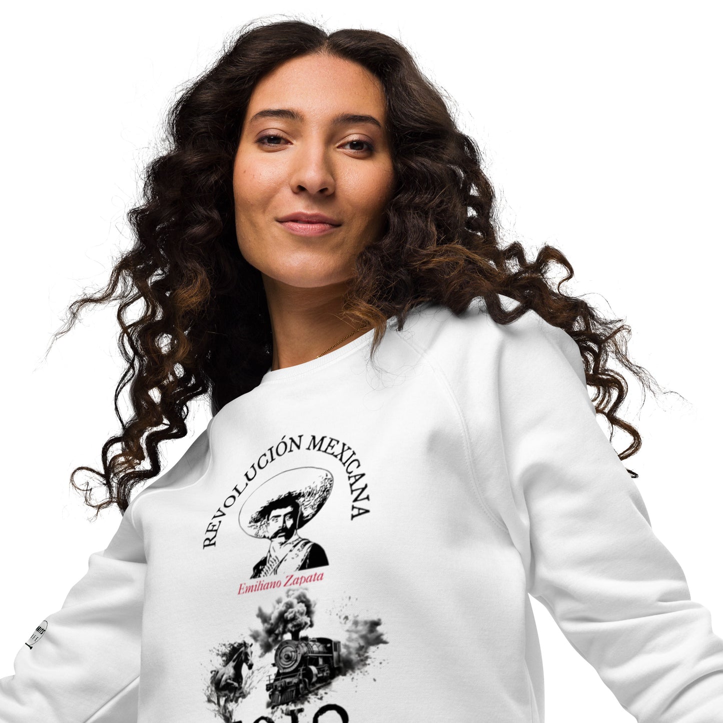 Emiliano Zapata organic raglan sweatshirt woman front 2