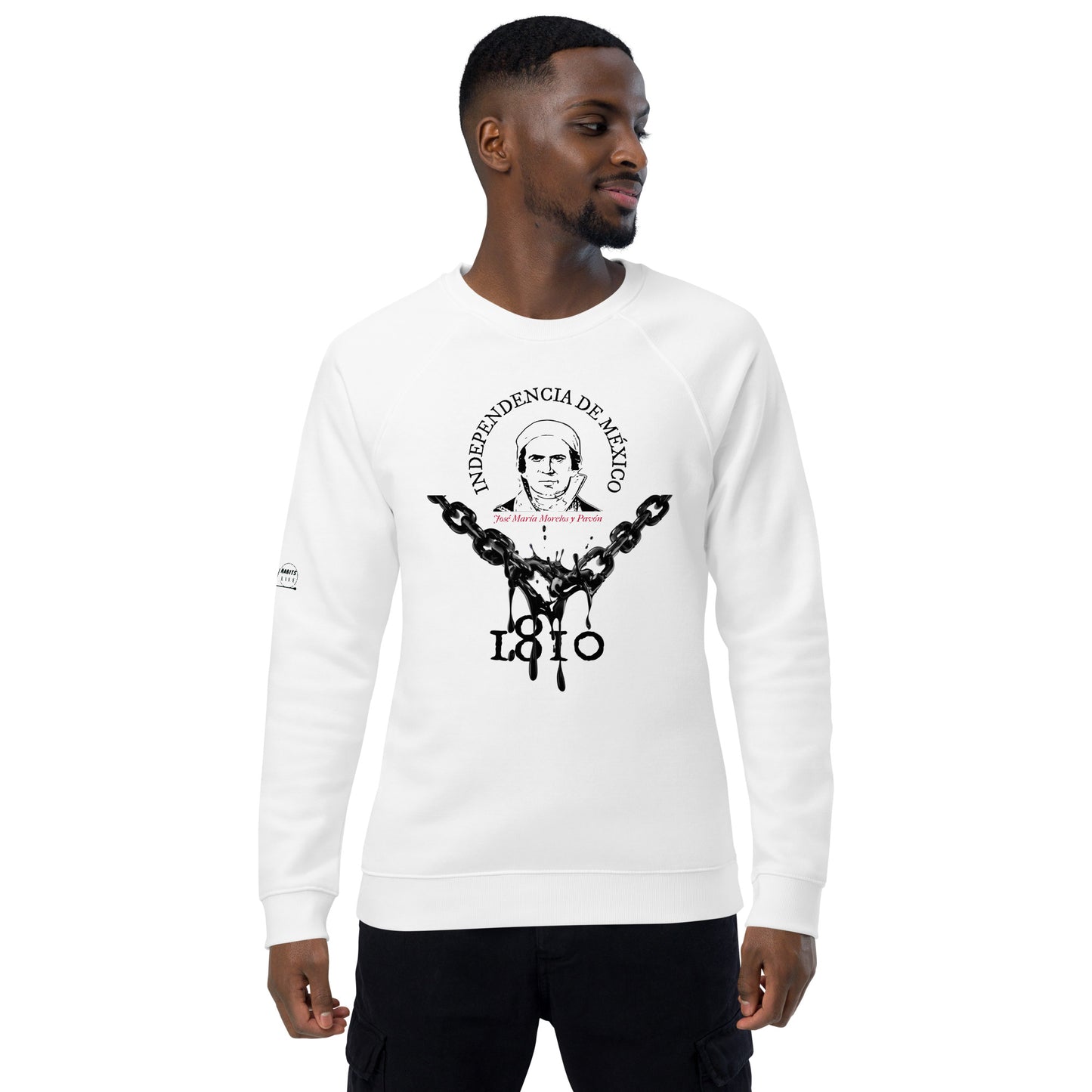 Morelos organic raglan sweatshirt in smiling man