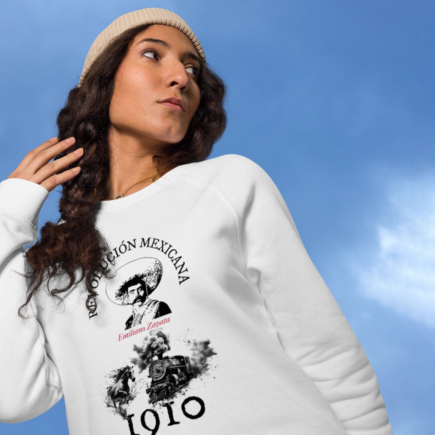 Emiliano Zapata organic raglan sweatshirt woman front