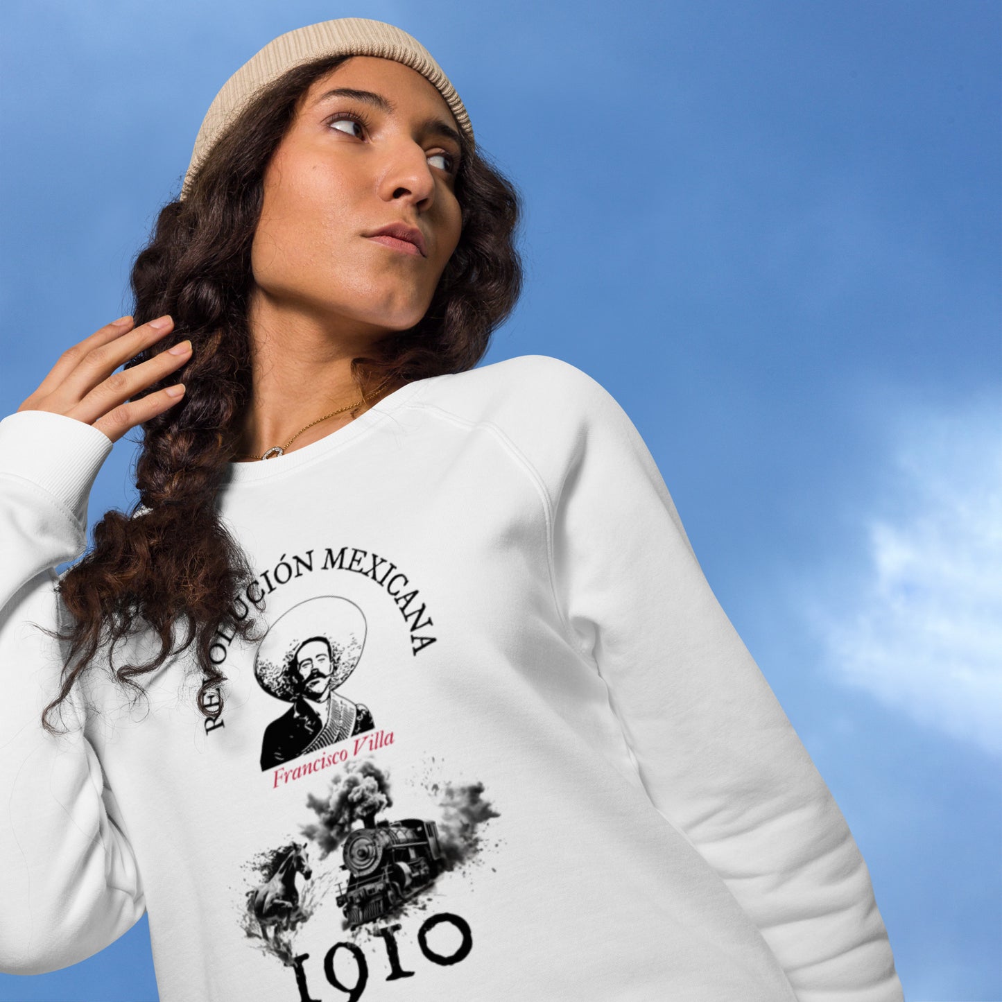 Pancho Villa organic raglan sweatshirt woman 2