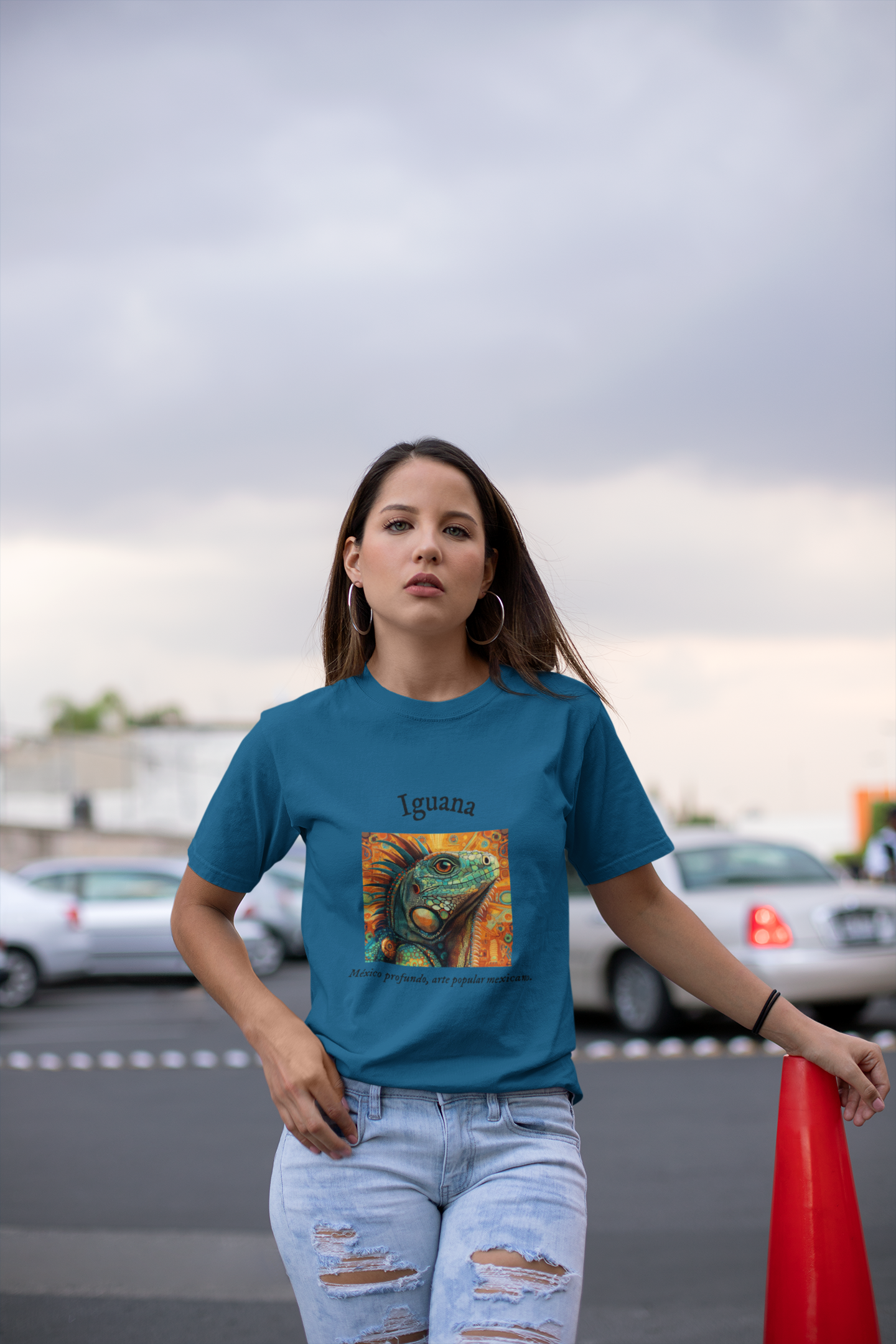 Iguana - Playera de algodón unisex, colores obscuros