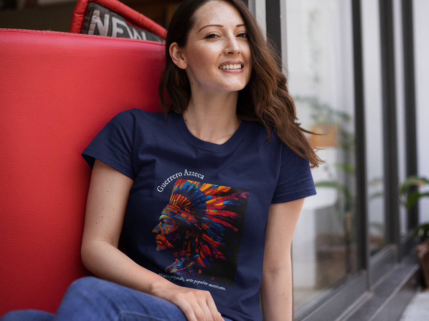 Guerrero Azteca (2) - Playera de algodón unisex, corte recto