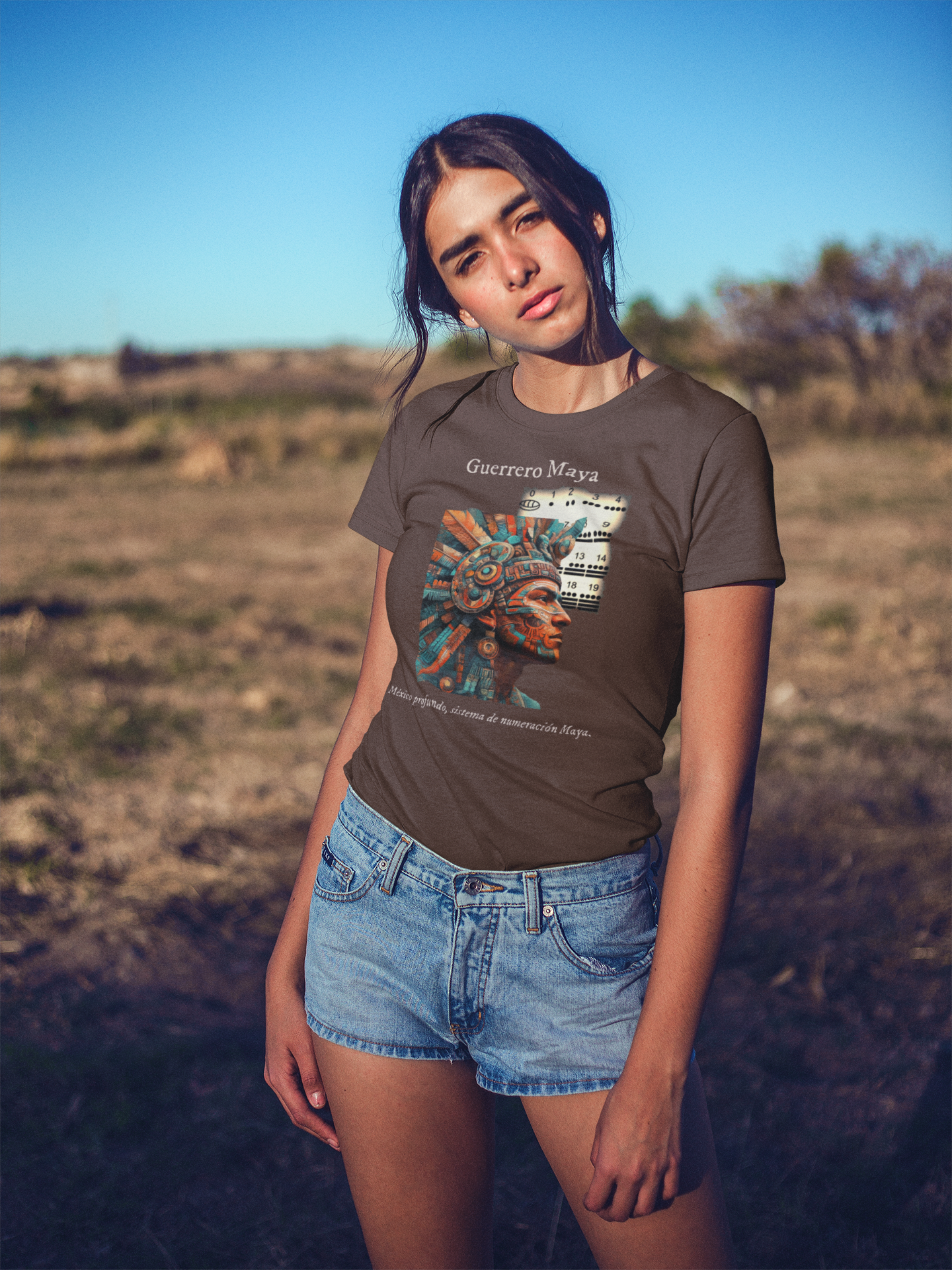 Guerrero Maya - Playera de algodón unisex, colores obscuros