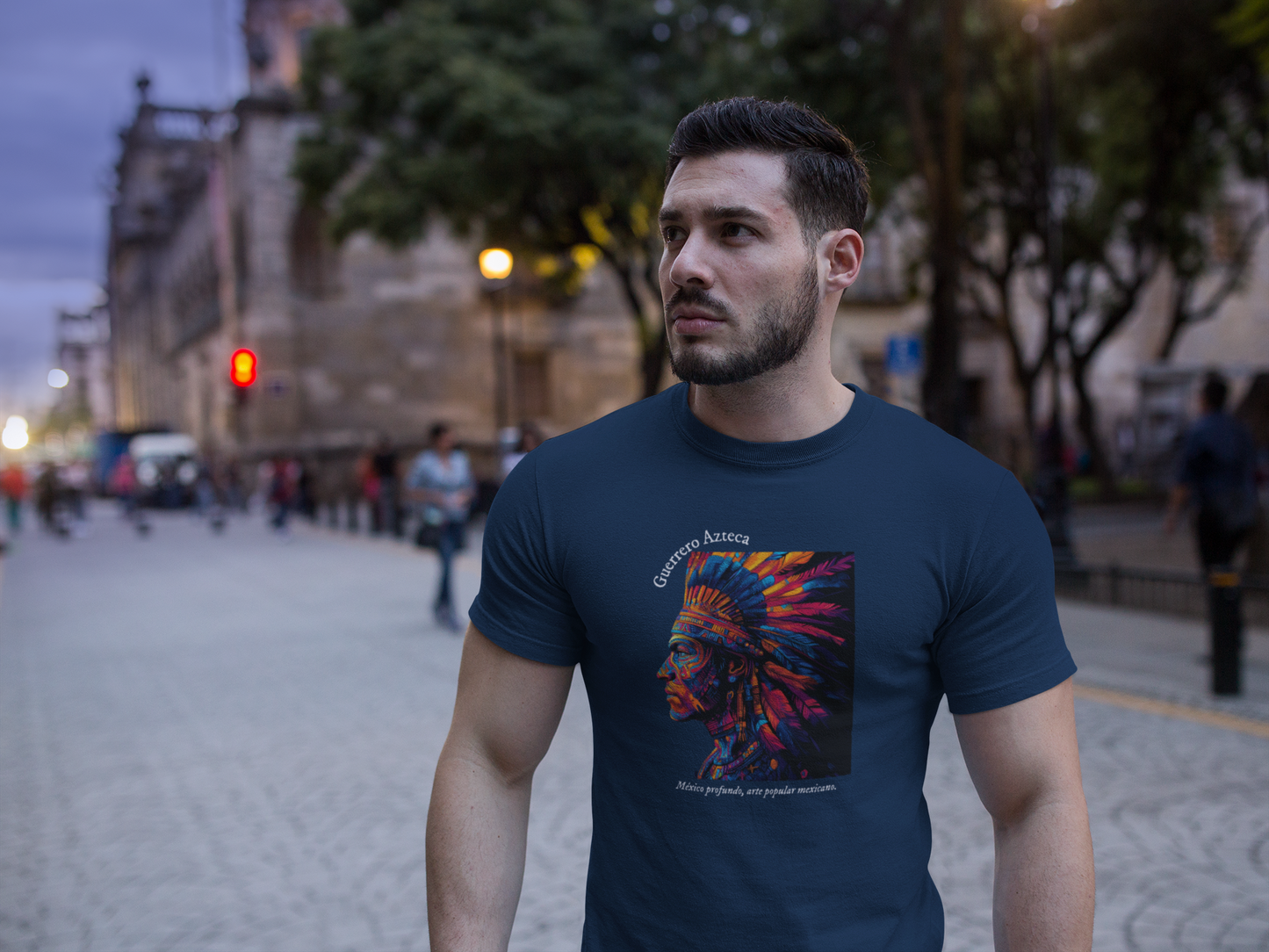 Guerrero Azteca (2) - Playera de algodón unisex, corte recto