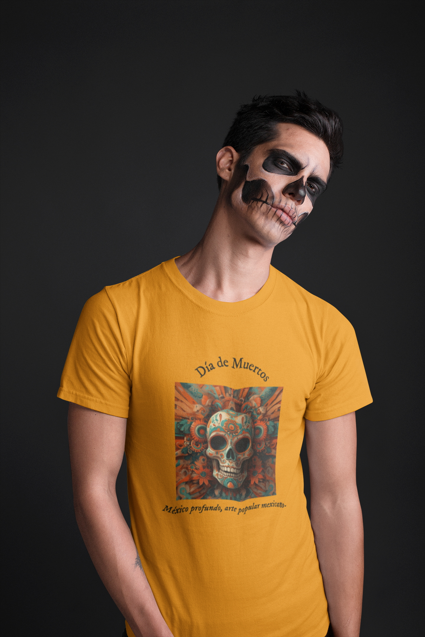 Día de Muertos - Playera de algodón unisex, colores obscuros