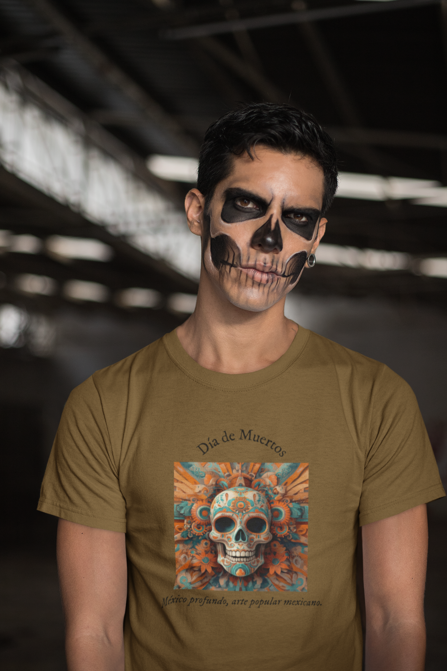 Día de Muertos - Playera de algodón unisex, colores obscuros