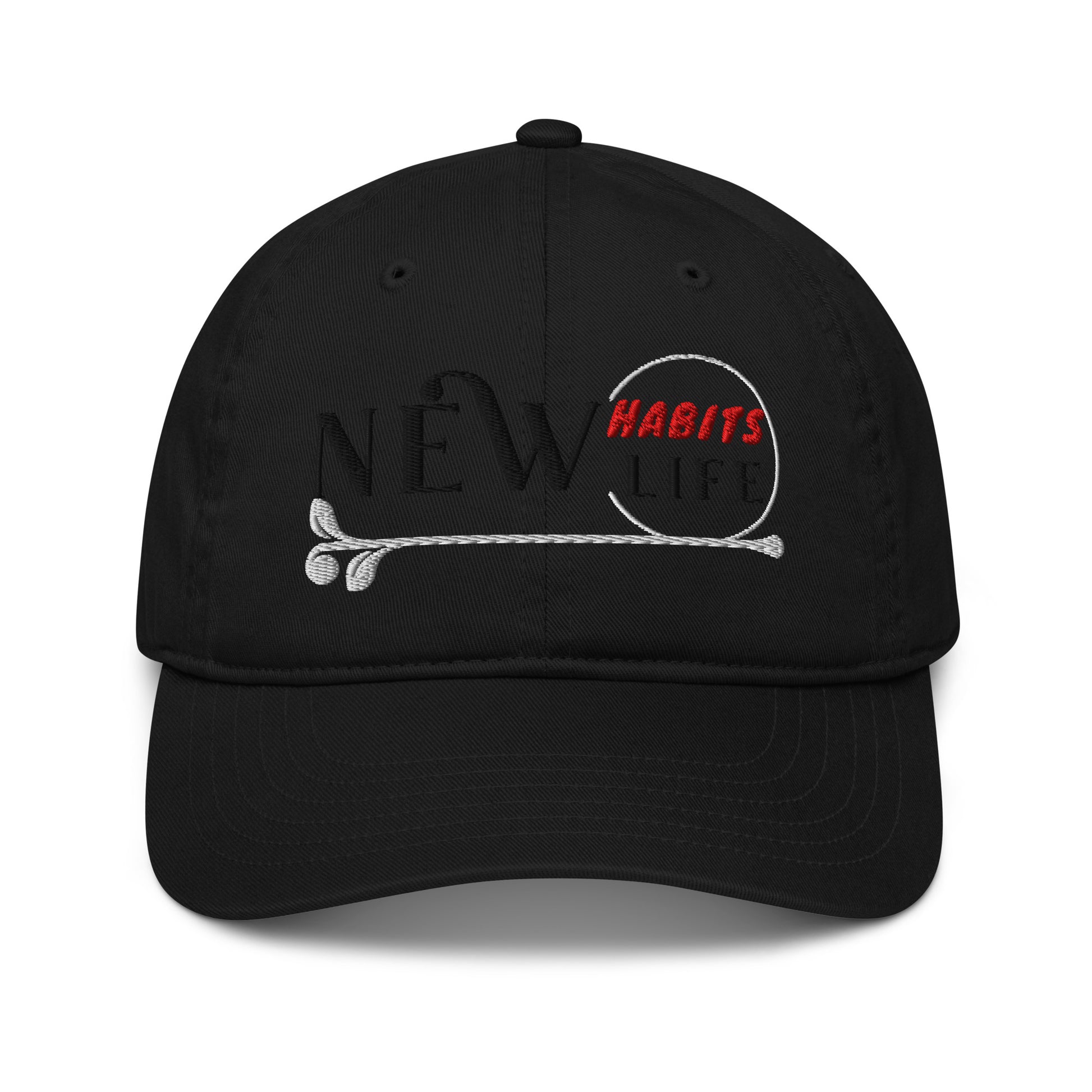 New Habits New Life Black Logo Dad Hat (black color 1)