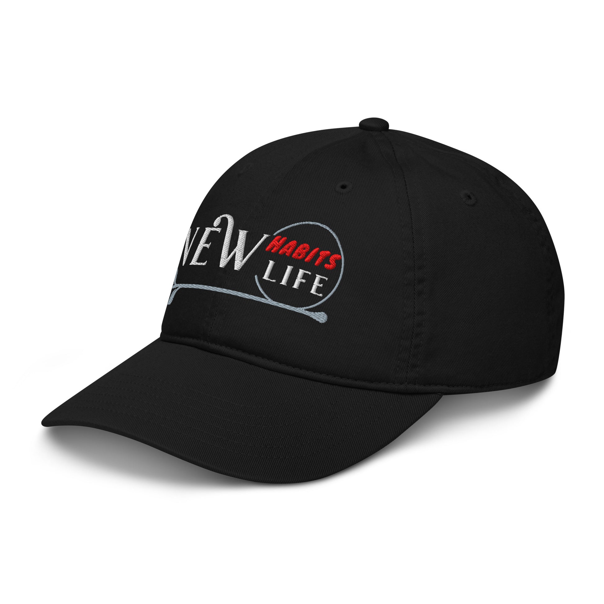 New Habits New Life White Logo Dad Hat (black color 4)