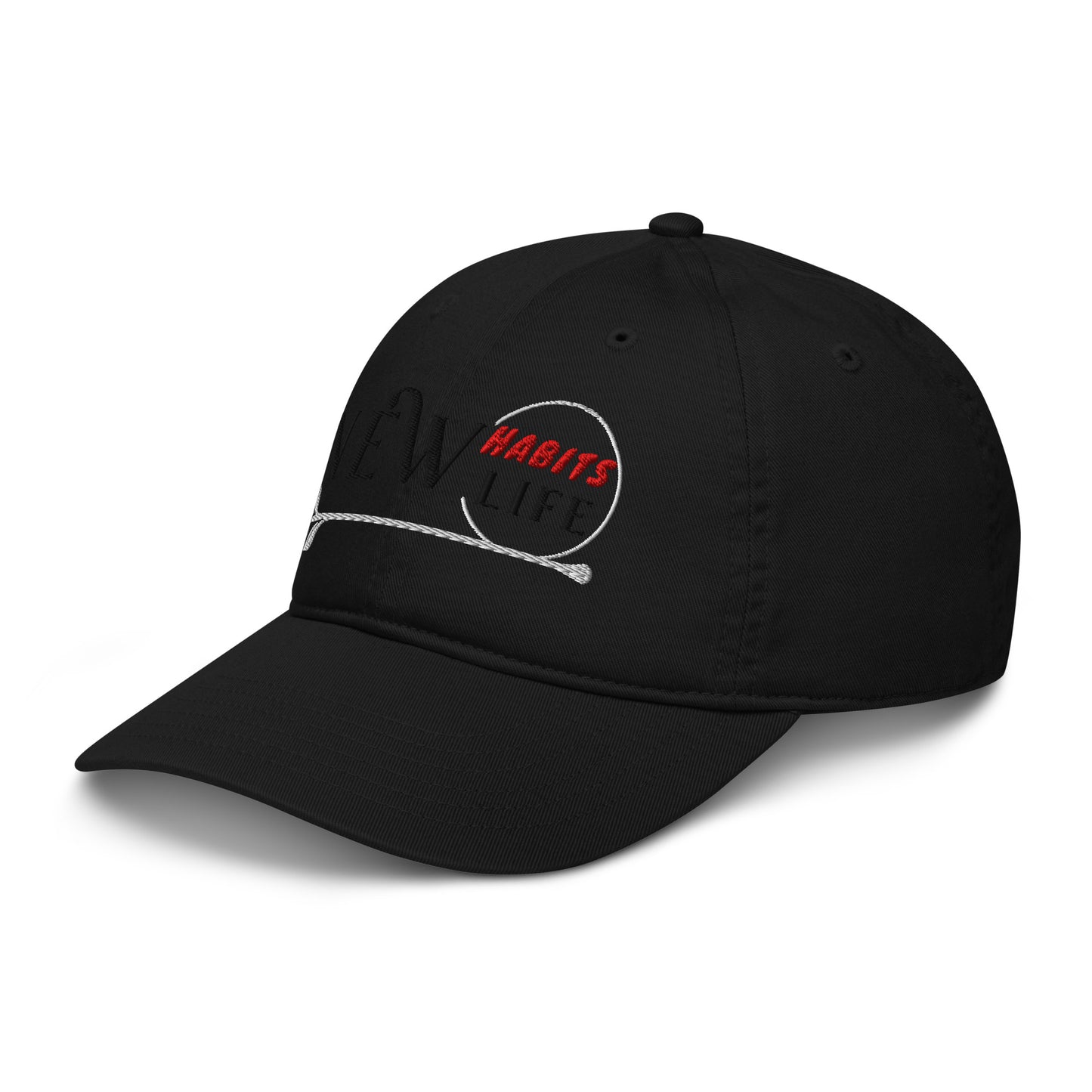 New Habits New Life Black Logo Dad Hat (black color 4)