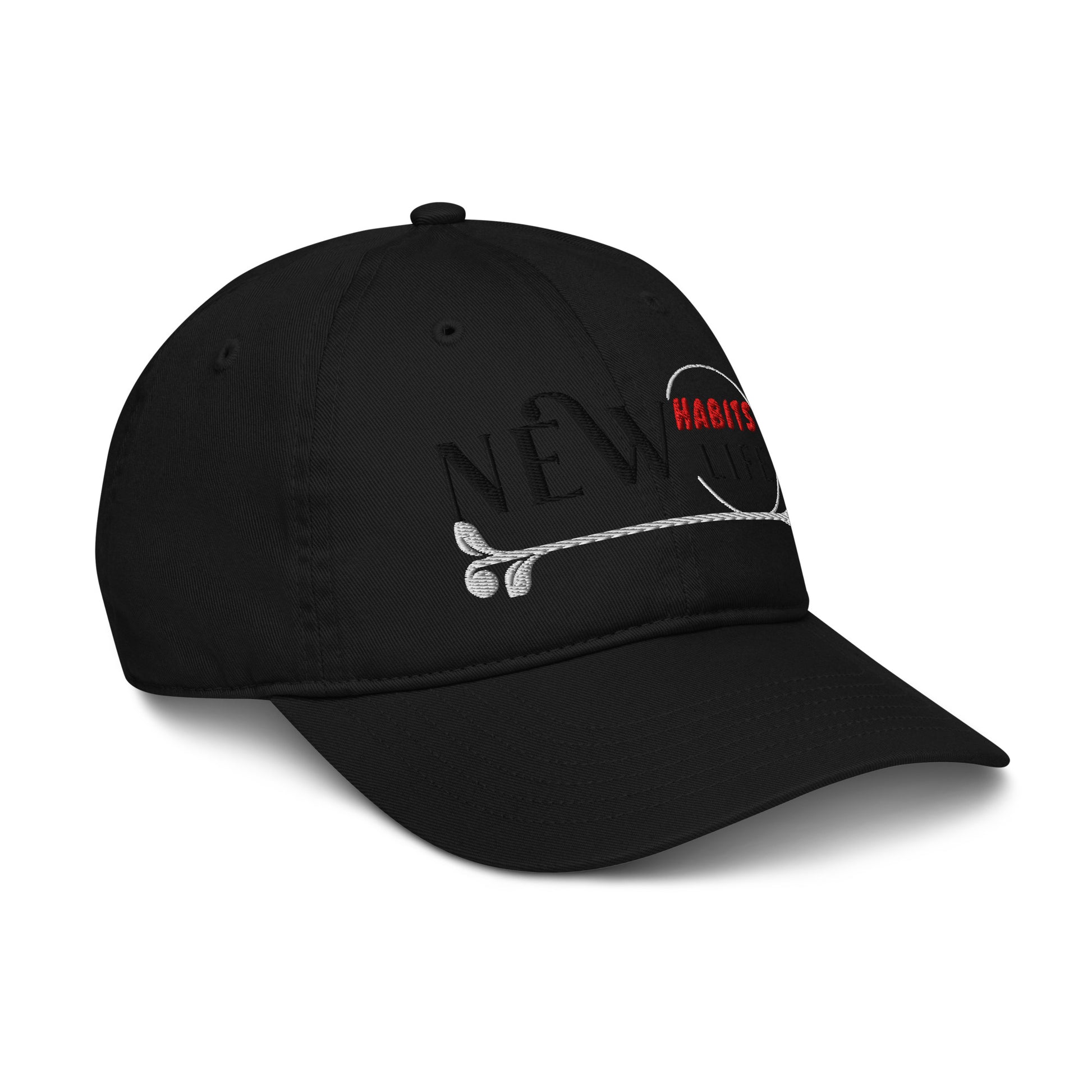 New Habits New Life Black Logo Dad Hat (black color 6)