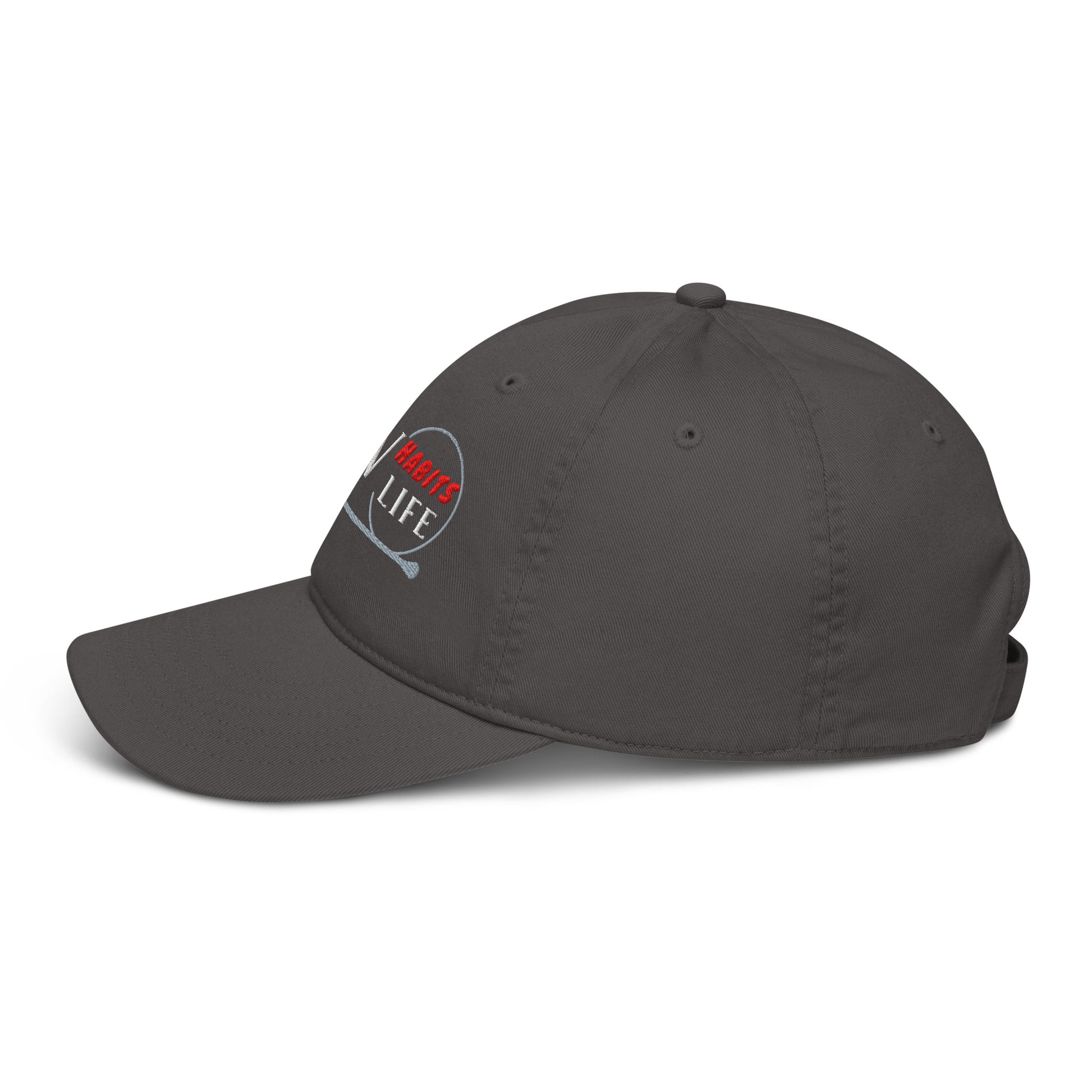 New Habits New Life White Logo Dad Hat (charcoal color 3)