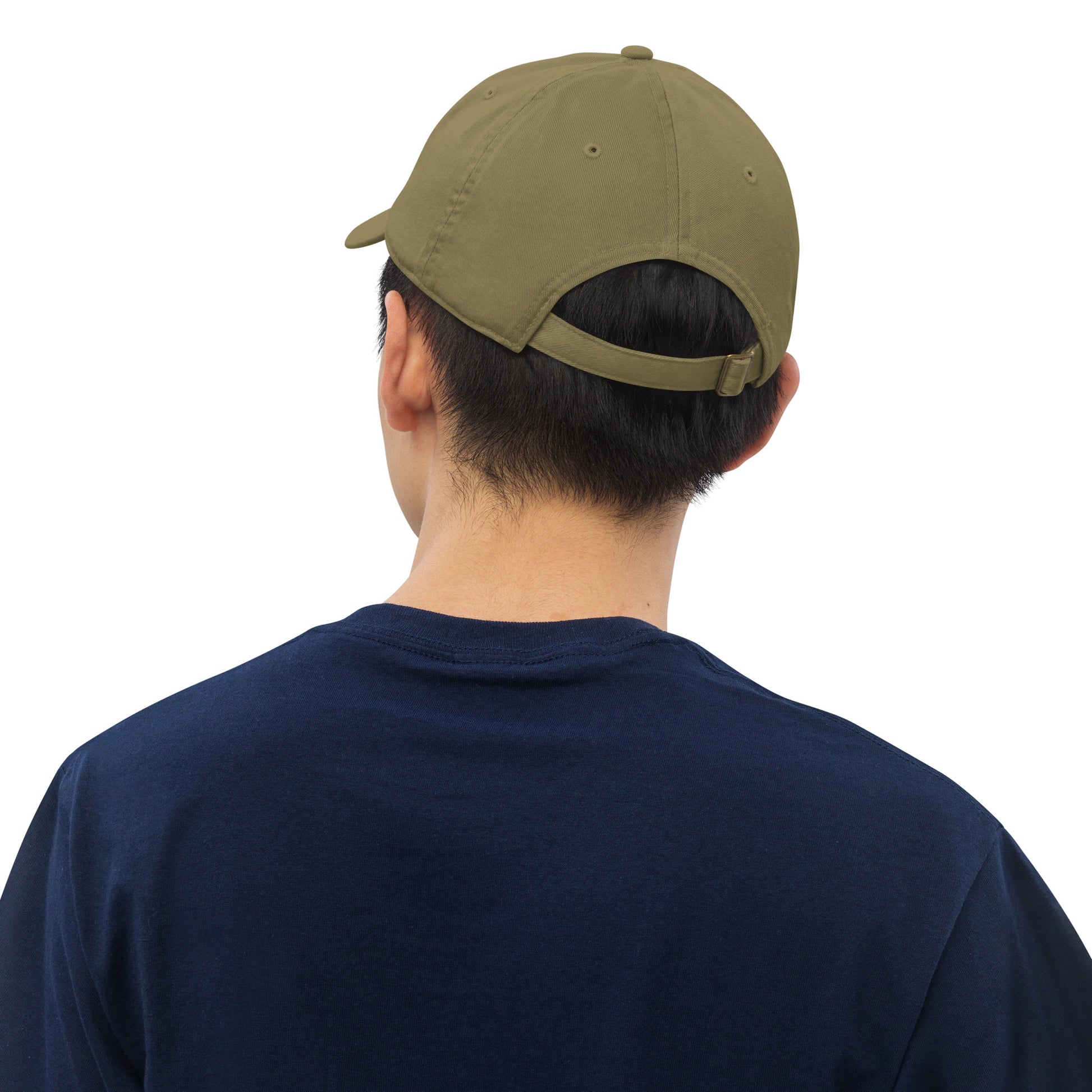 New Habits New Life White Logo Dad Hat (jungle color) back