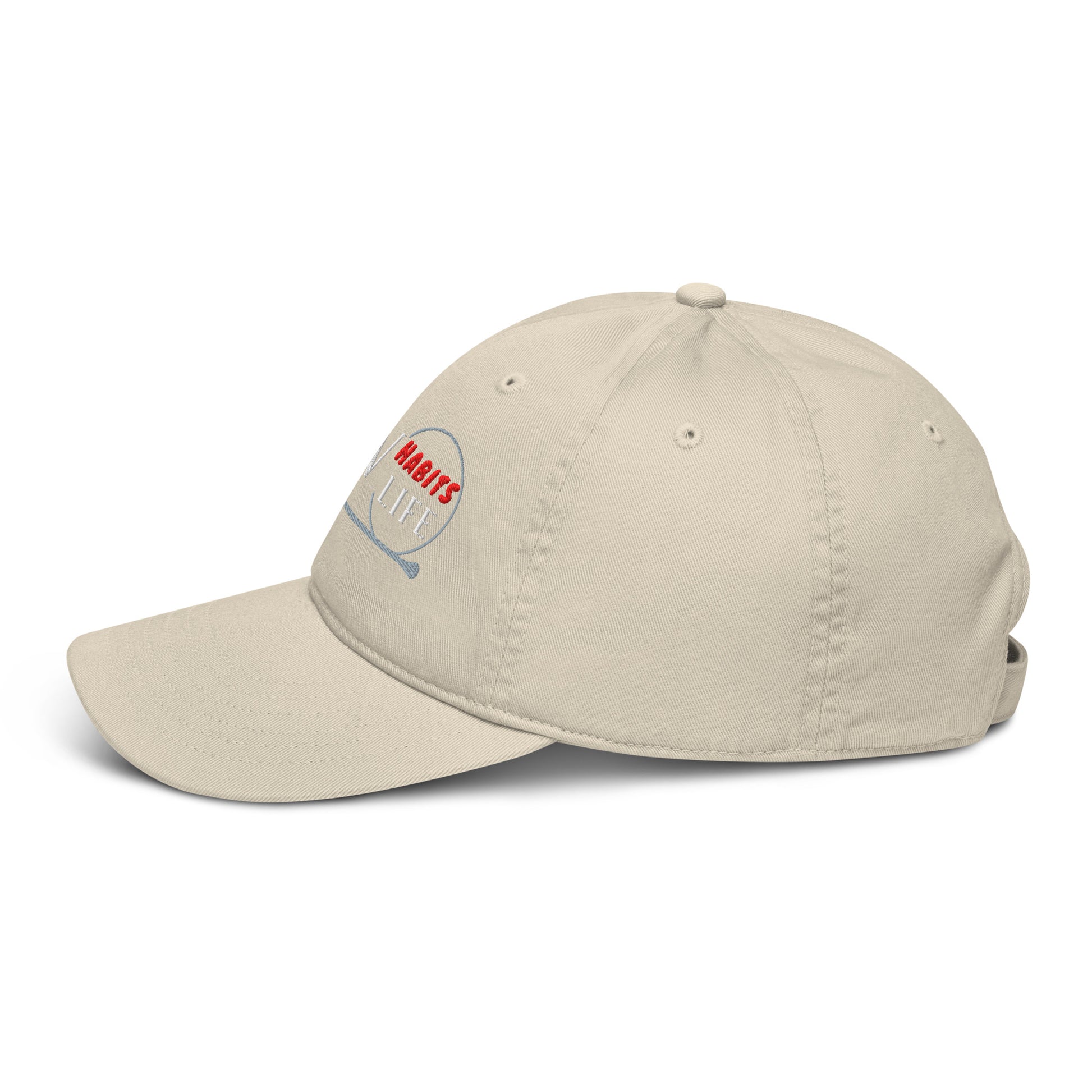 New Habits New Life White Logo Dad Hat (oyster color 3)