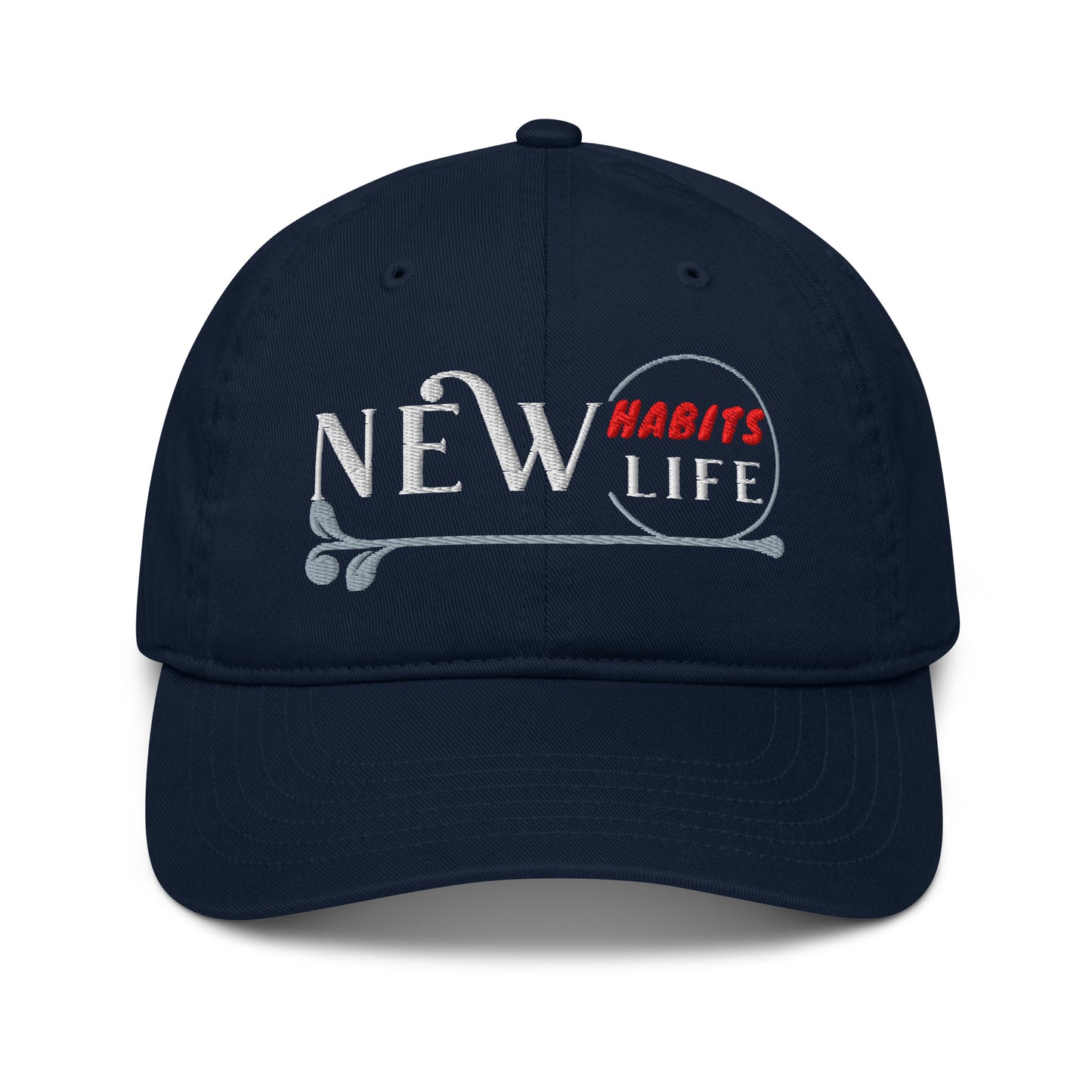 New Habits New Life White Logo Dad Hat (pacific color 1)