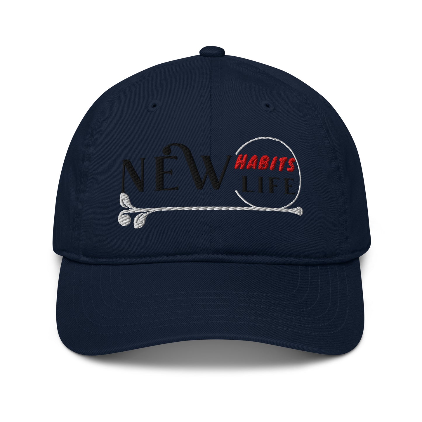 New Habits New Life Black Logo Dad Hat (pacific color 1)