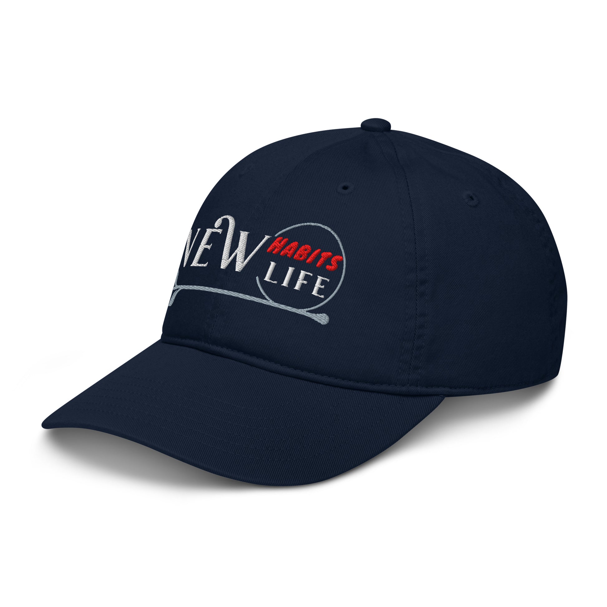 New Habits New Life White Logo Dad Hat (pacific color 4)