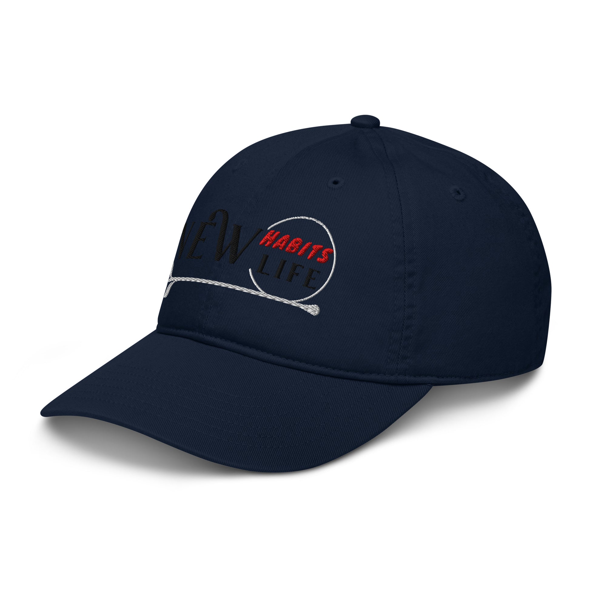 New Habits New Life Black Logo Dad Hat (pacific color 4)