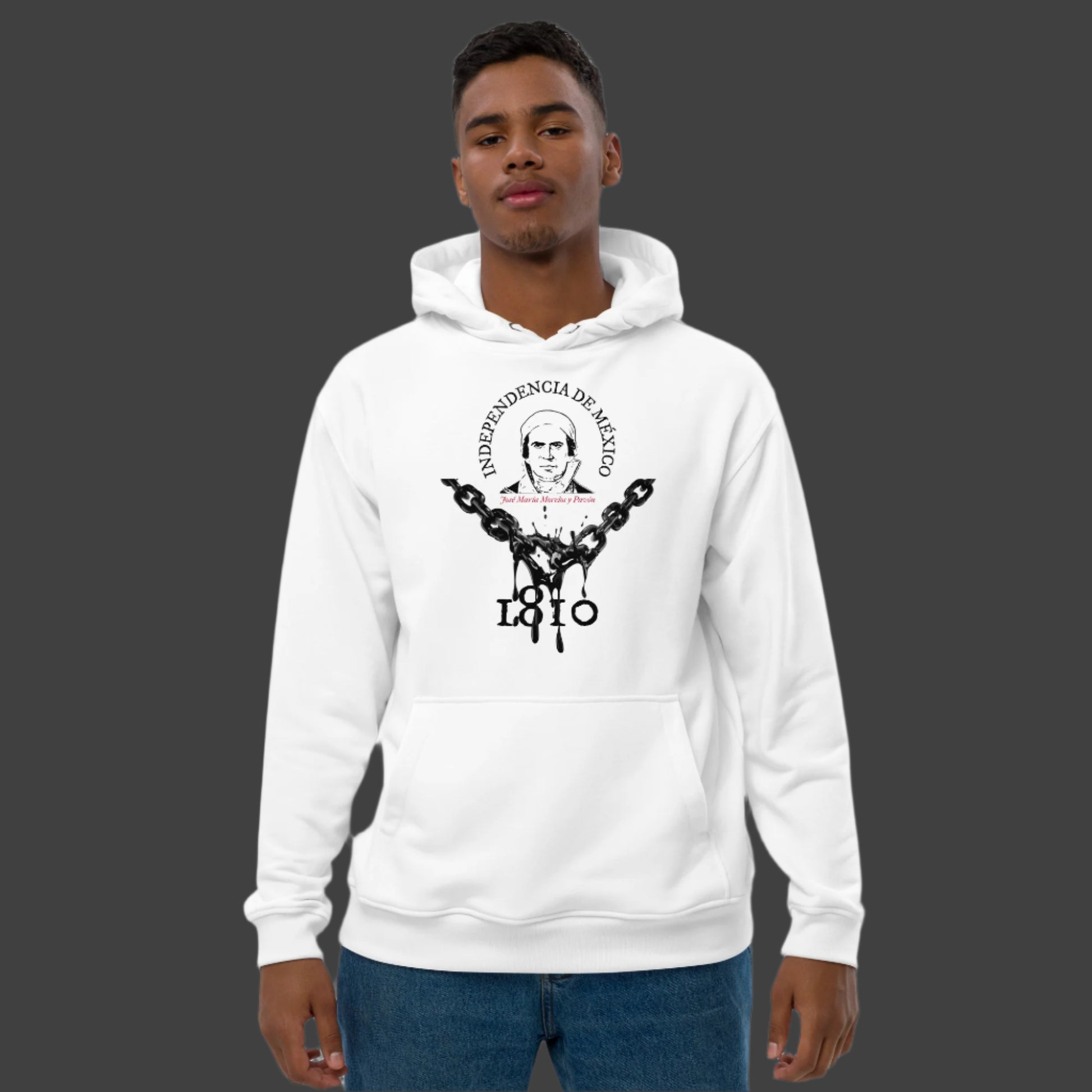 Morelos eco hoodie in man, front view 2