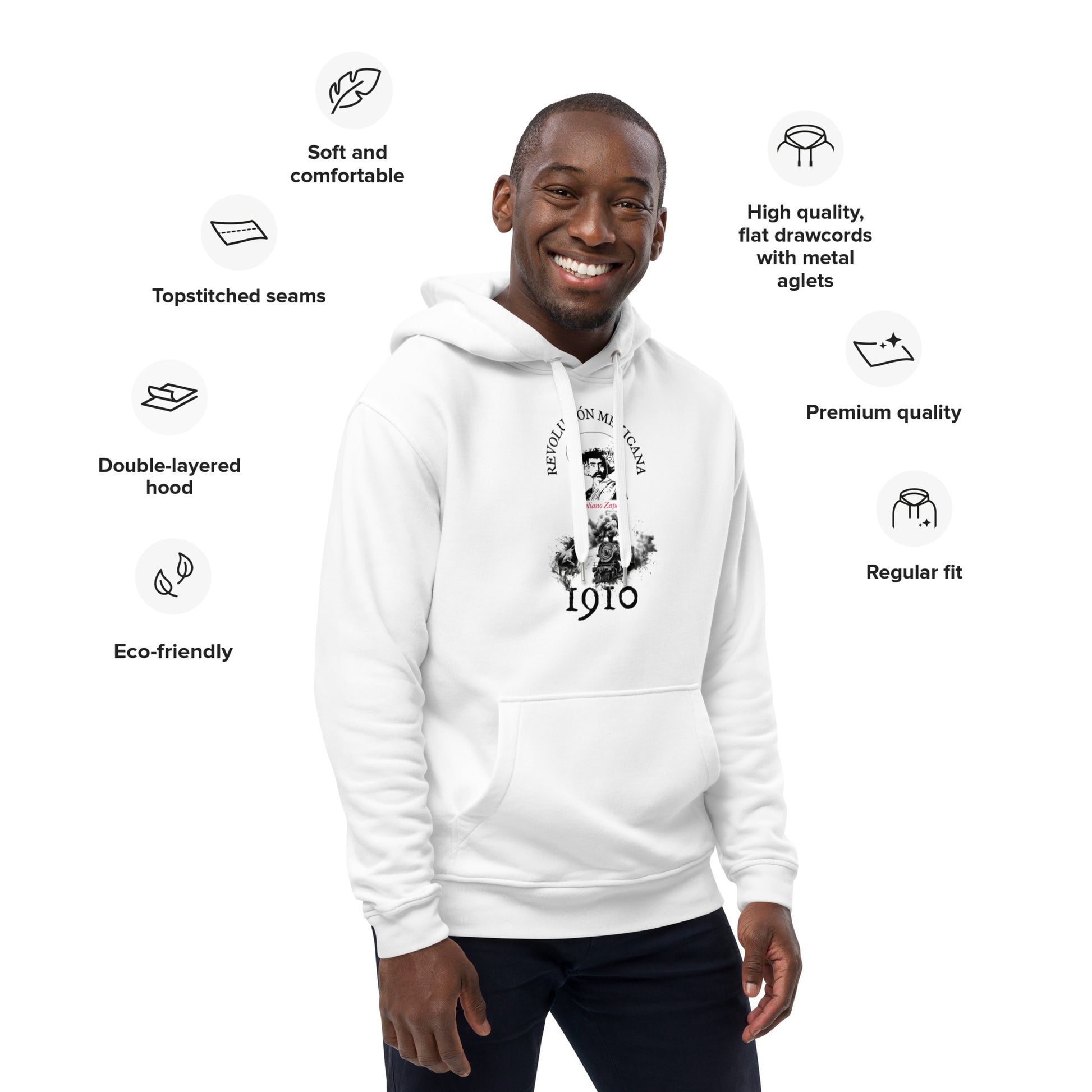 Mexican Revolution (Emiliano Zapata) eco hoodie (front 2)
