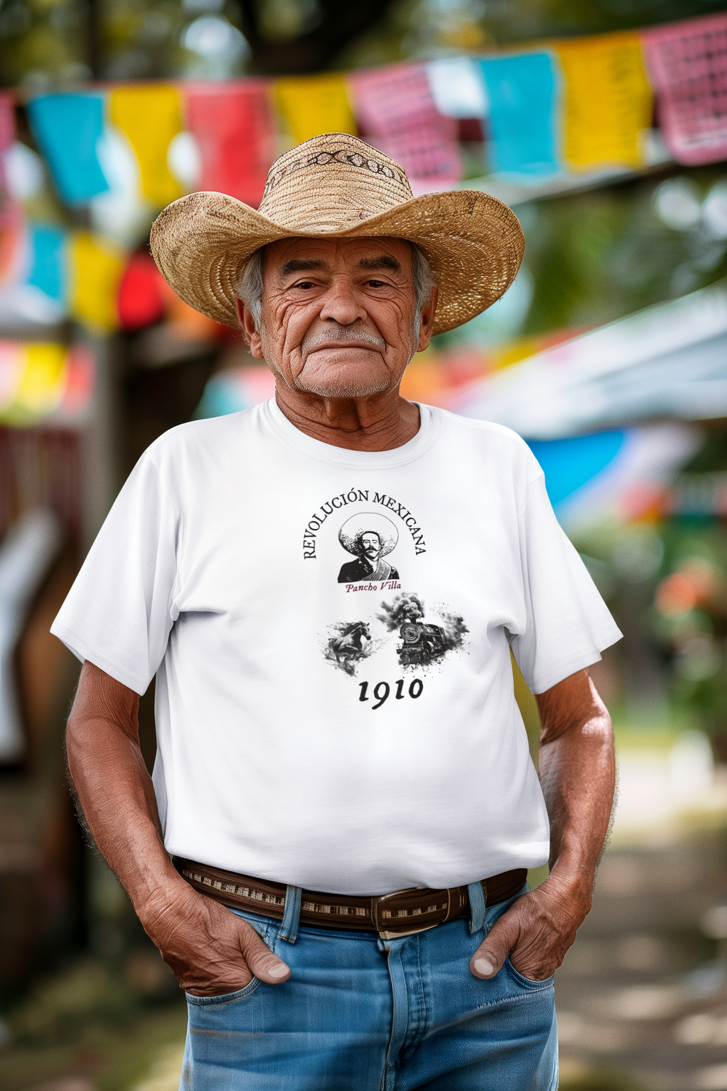 Pancho Villa - Playera de algodón corte recto unisex