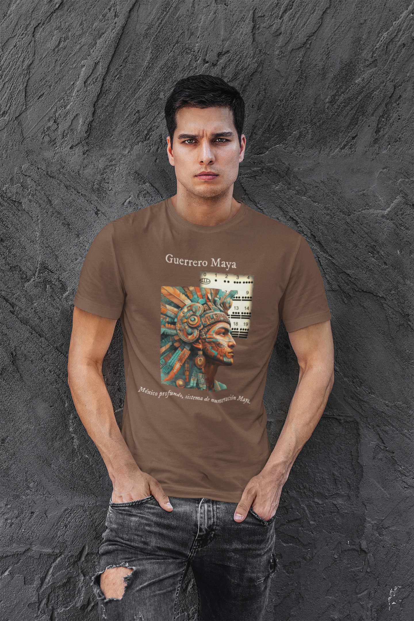 Guerrero Maya - Playera de algodón unisex, colores obscuros