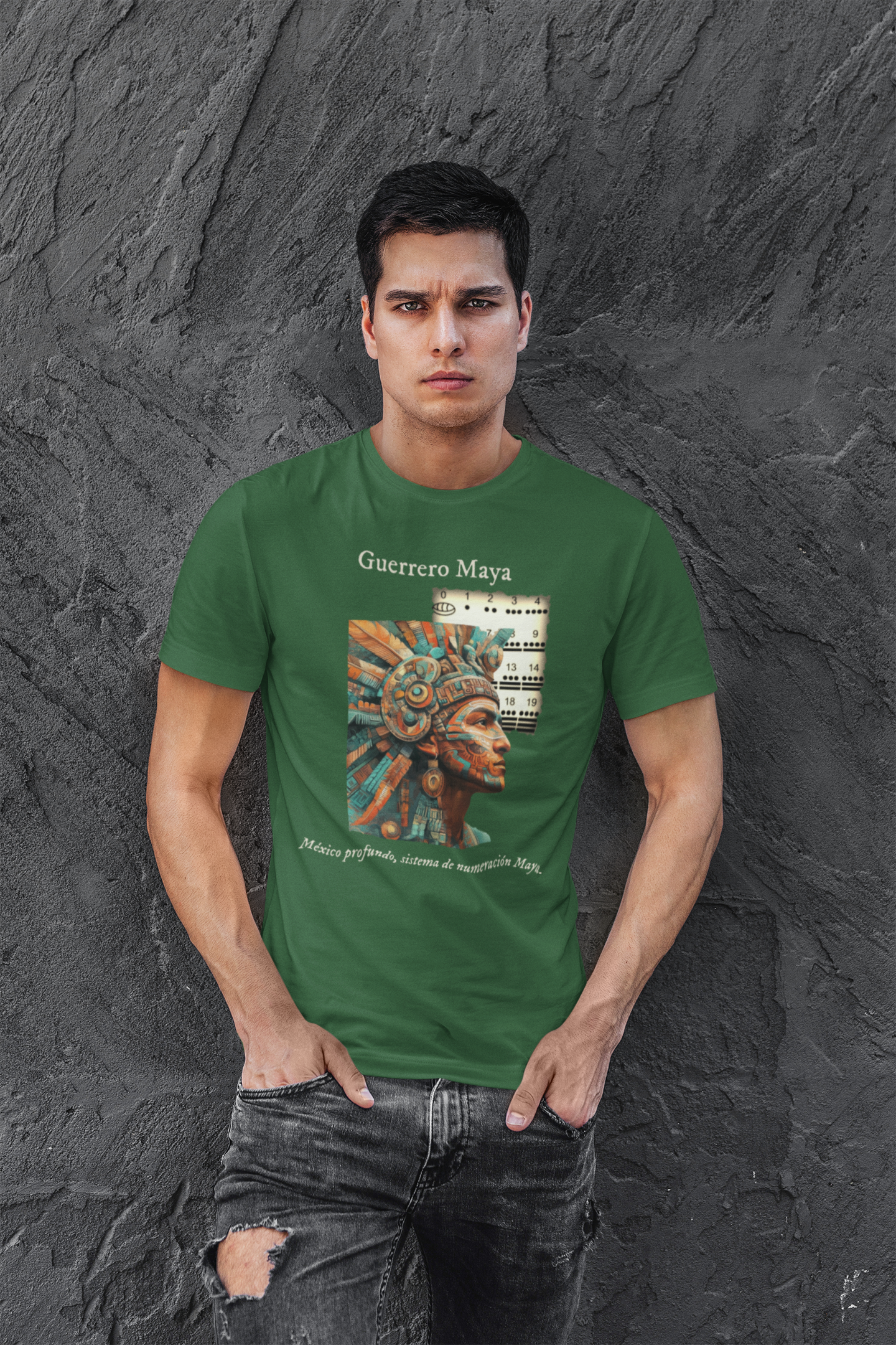 Guerrero Maya - Playera de algodón unisex, colores obscuros