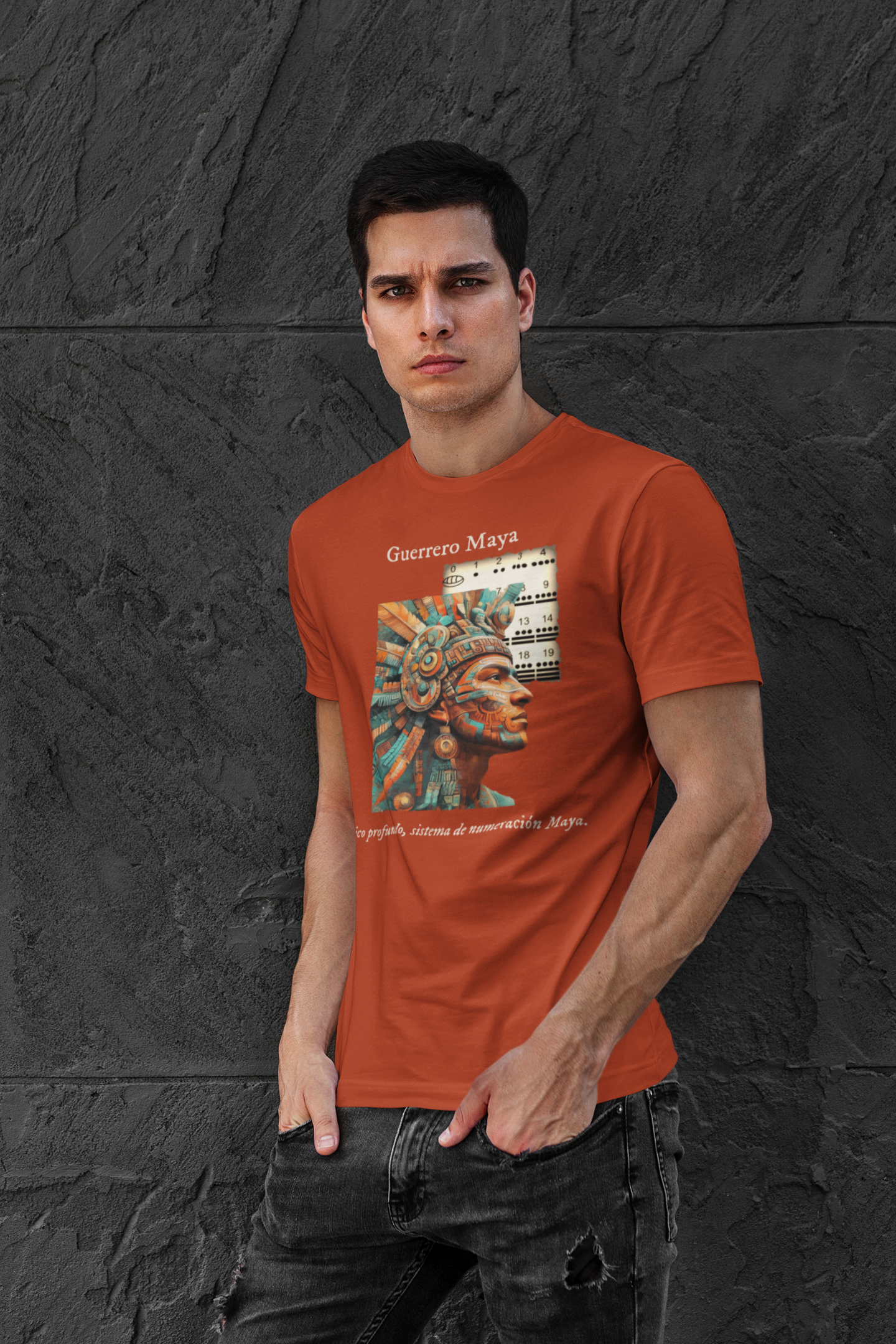 Guerrero Maya - Playera de algodón unisex, colores obscuros