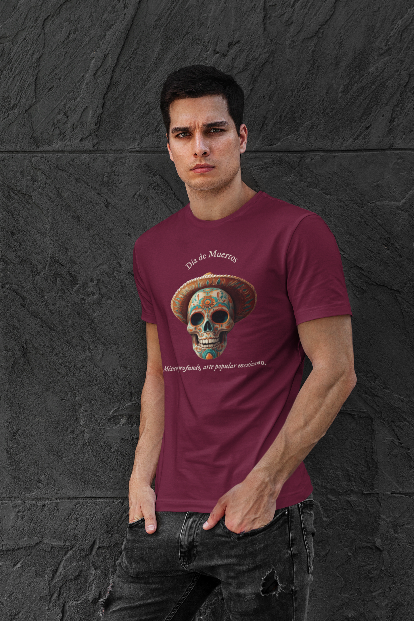 Día de Muertos (3) - Playera de algodón unisex, colores obscuros