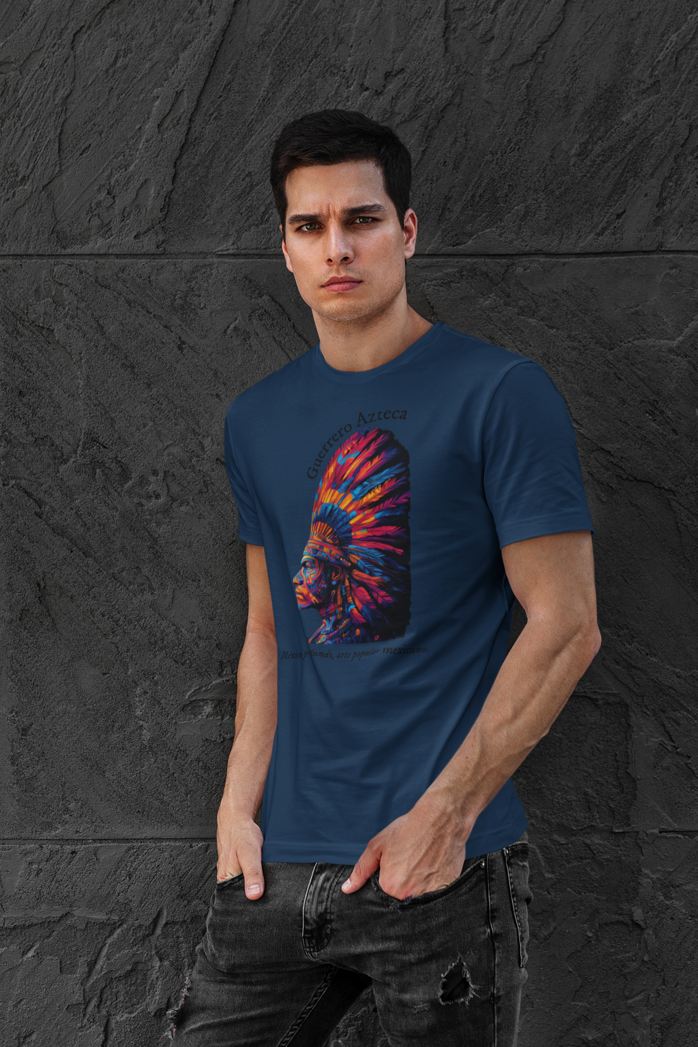 Guerrero Azteca - Playera de algodón unisex, corte recto
