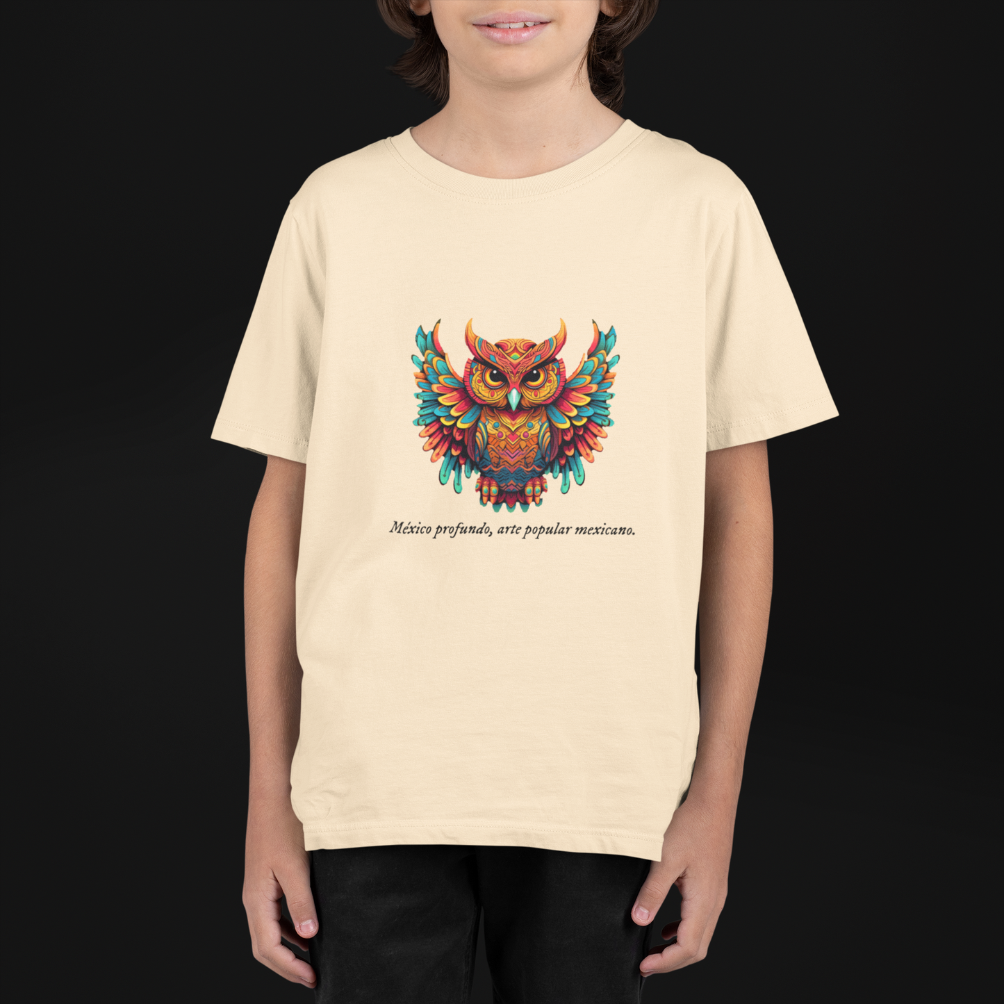 Búho - Playera de algodón unisex, colores claros