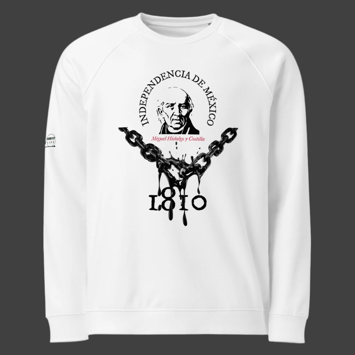 Miguel Hidalgo organic raglan sweatshirt 1