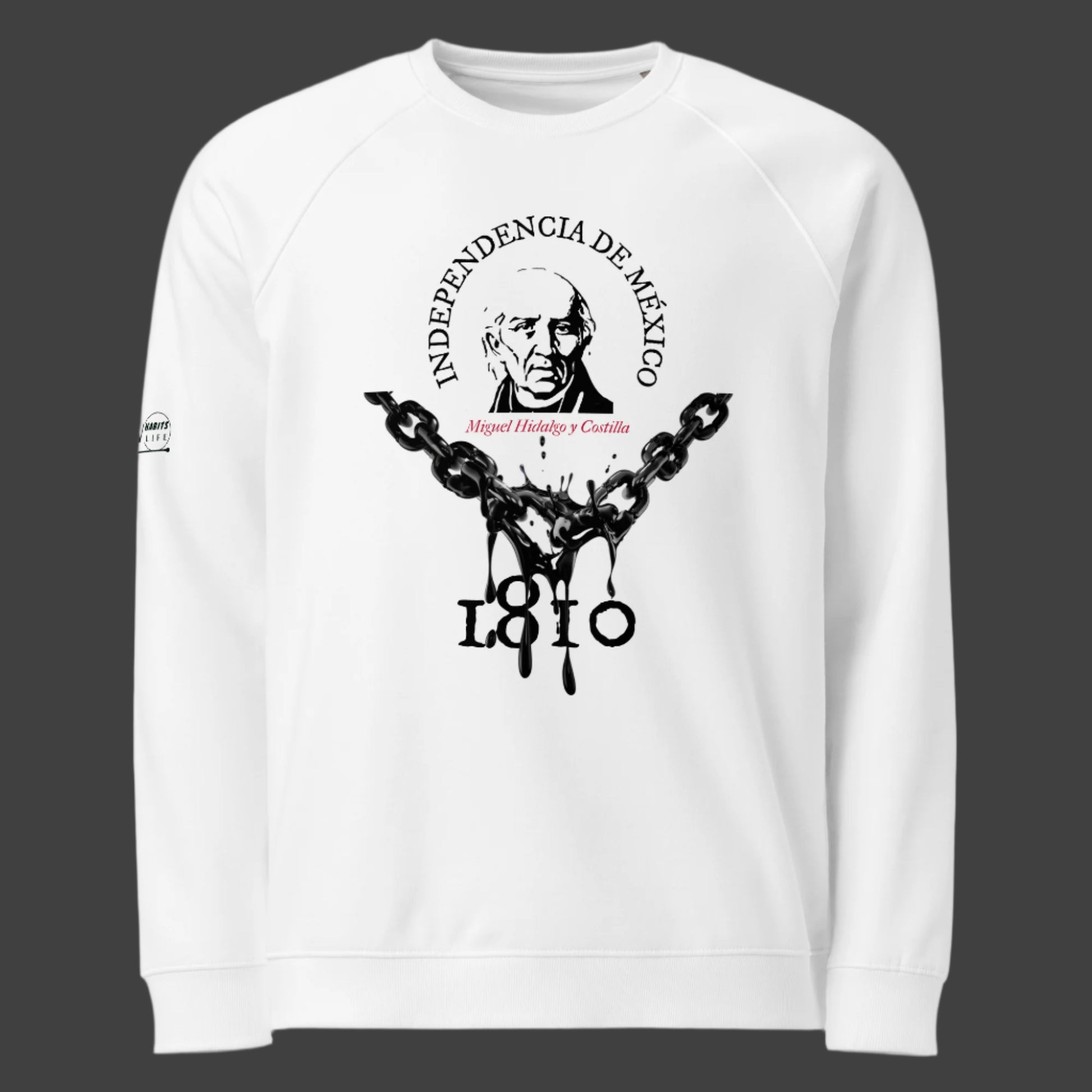 Miguel Hidalgo organic raglan sweatshirt 1